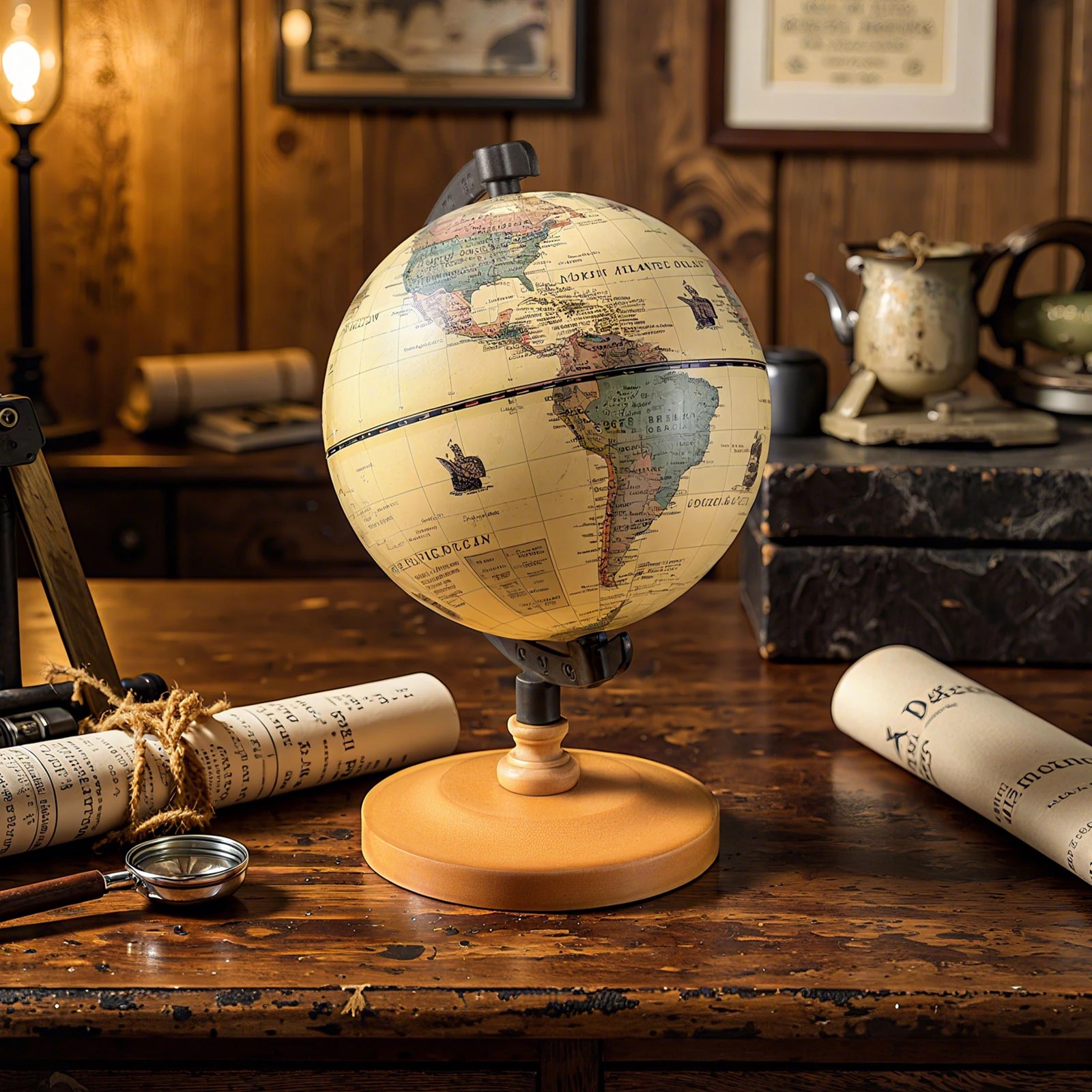 2 Costway 14cm Antique World Globe Mini Desktop Rotating Globe, 2 of 2