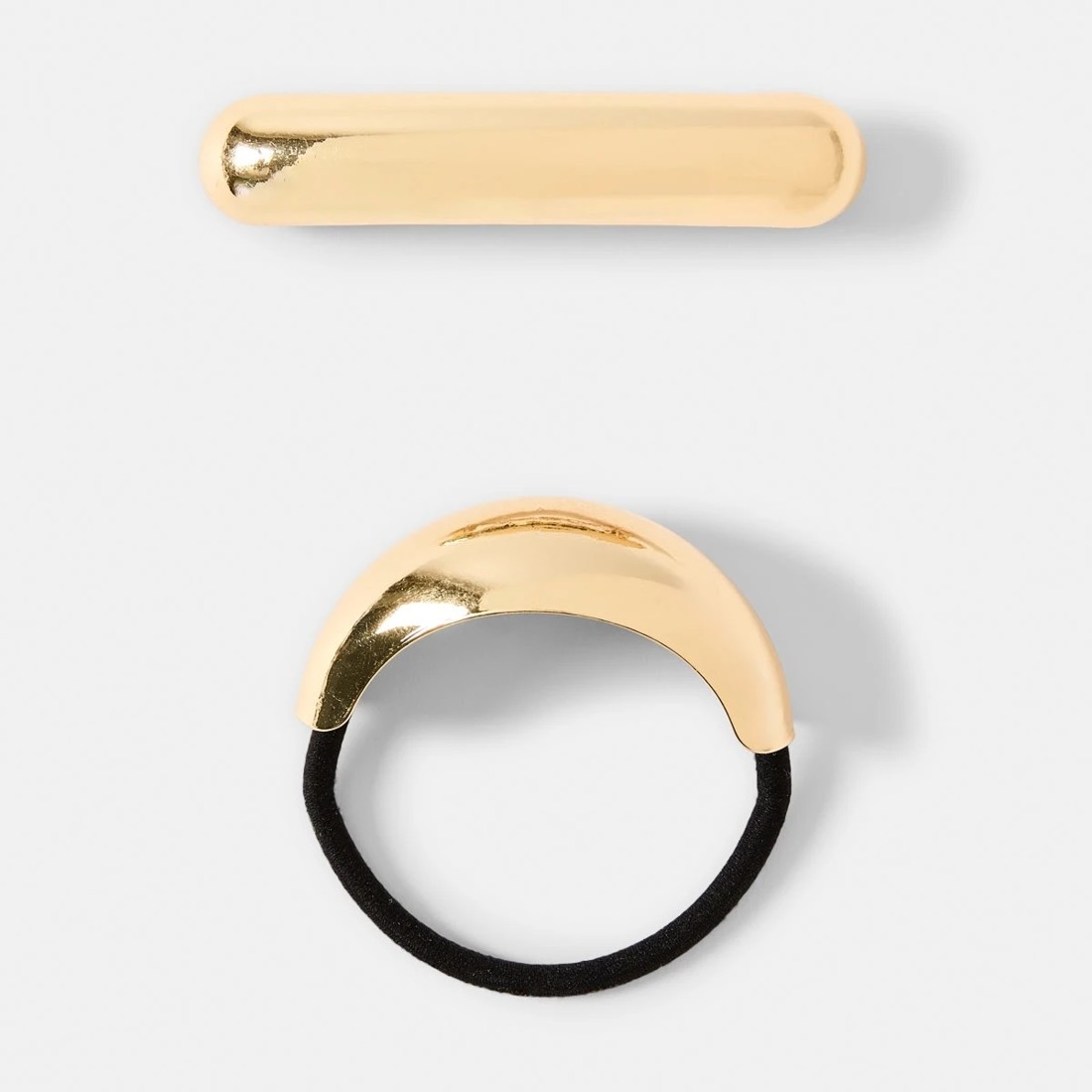 2 2 Pack Gold Tone Barrette Hair Tie and Clip Set, 2 of 4