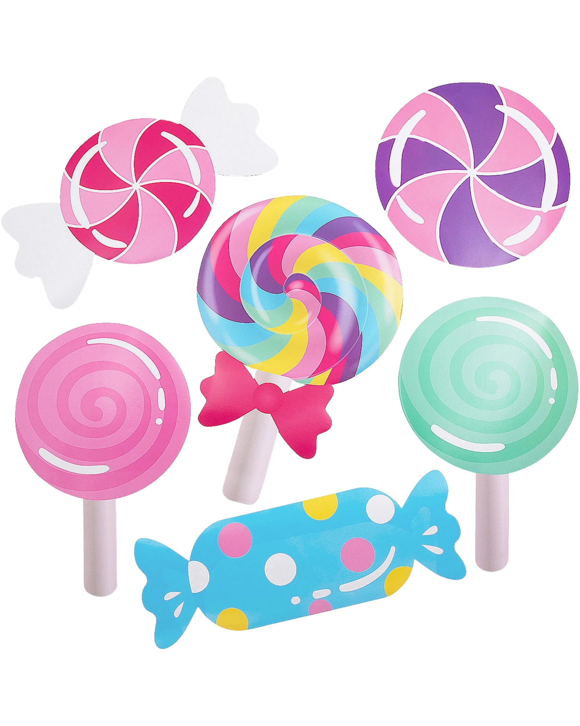 1 Partyrama Candy World Cutout Decorations Pack of 6, 1 of 1