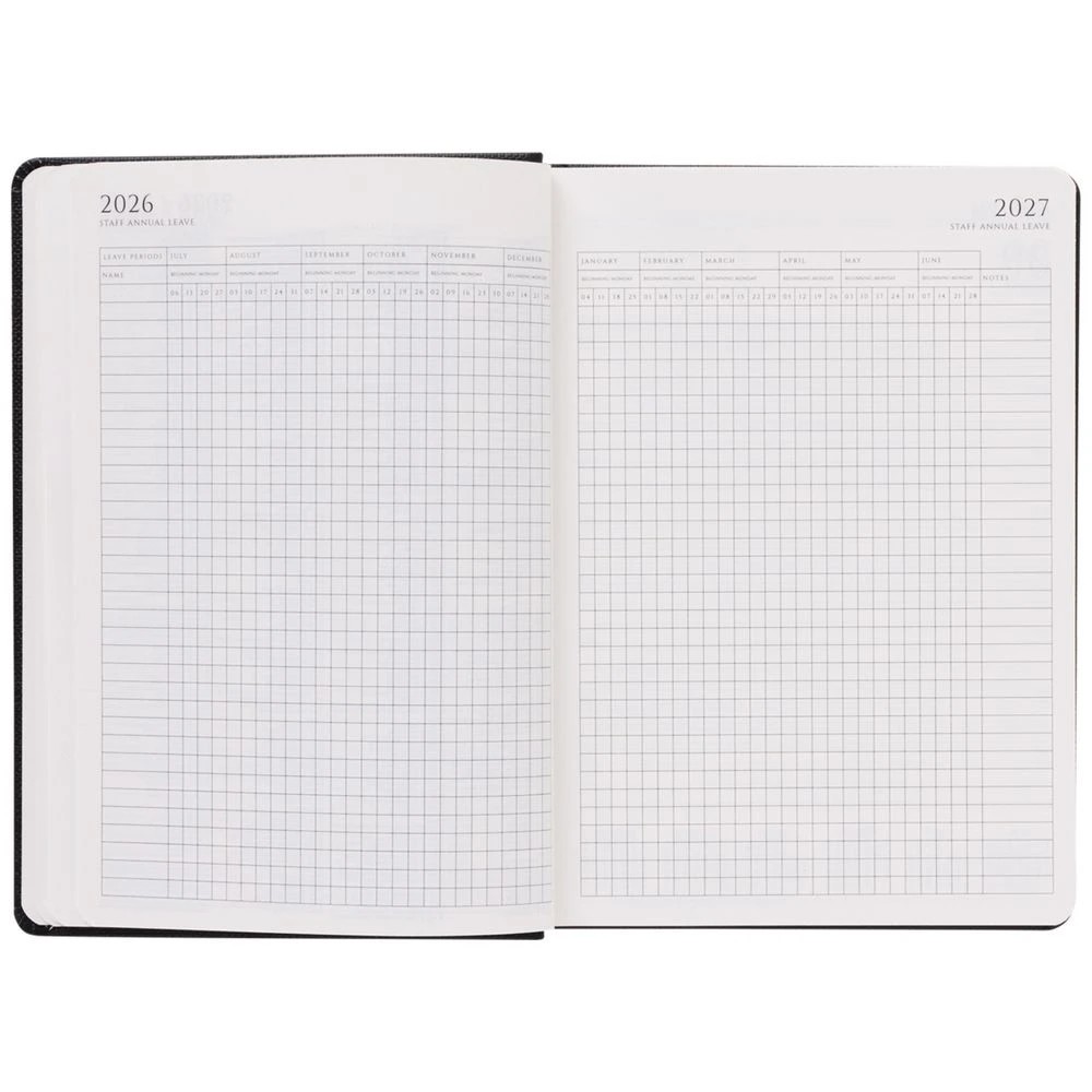 5 J.Burrows A5 Day to Page Textured FY26/27 Diary Black, 5 of 6