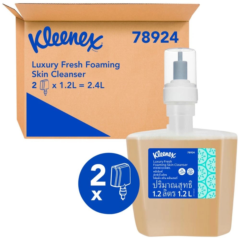 1 Kleenex Luxury Foam Skin Cleanser 1.2L 2 Pack 2 Pack, 1 of 4