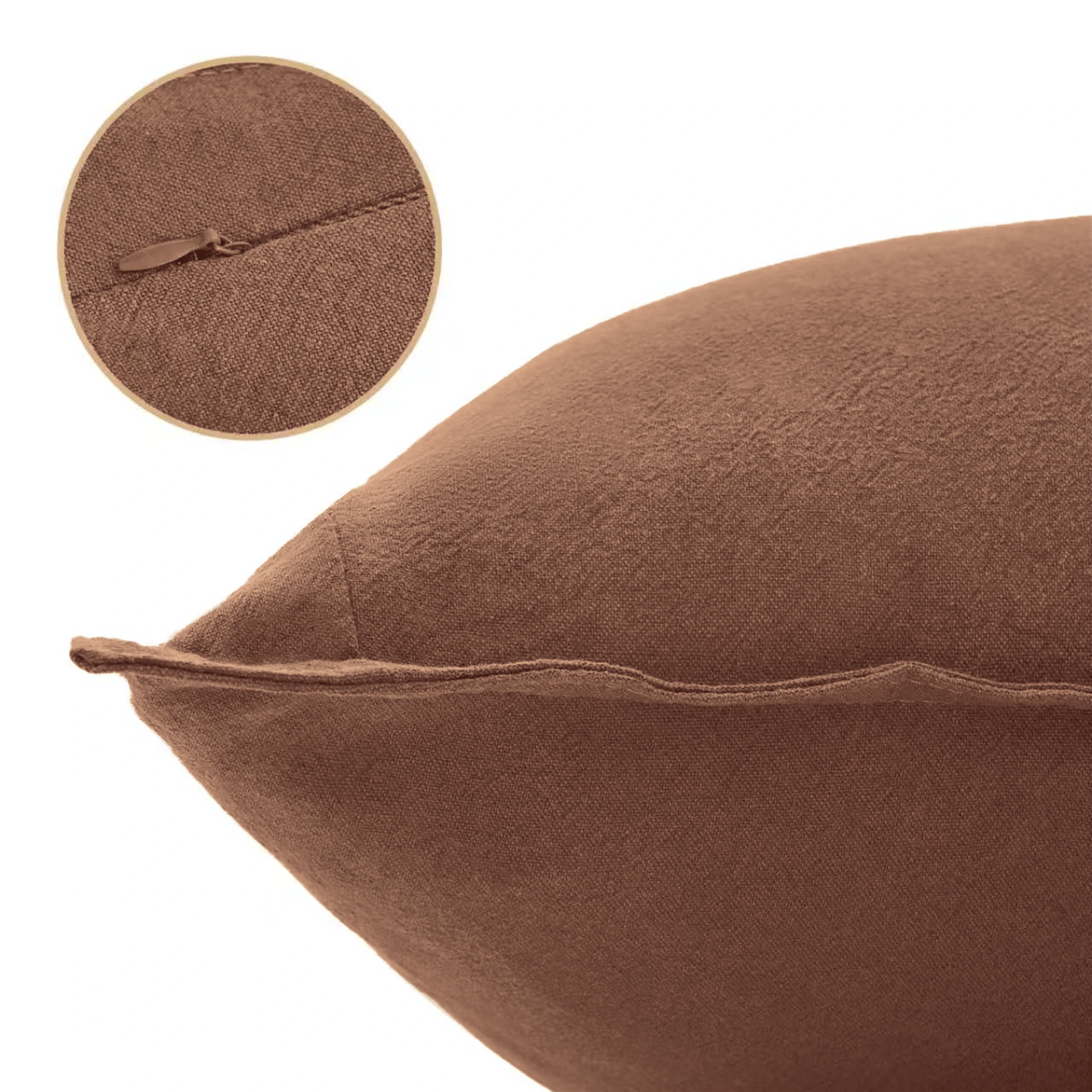 5 Gioia Casa 2-Pack Linen-Cotton Blend Cushion Covers 30x50cm - Cocoa Brown, 5 of 6