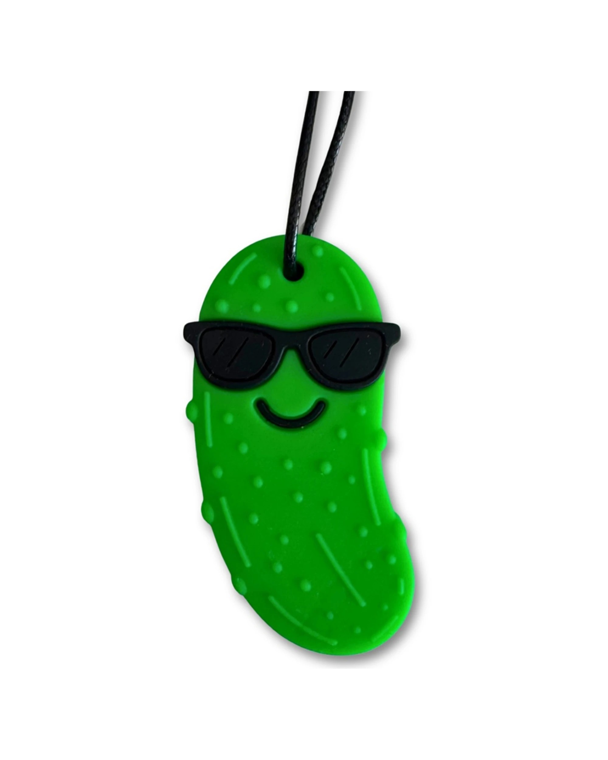 1 Jellystone Designs Kids Pickle Sensory Pendant Firm Chew Necklace Tangy - Green, 1 of 1