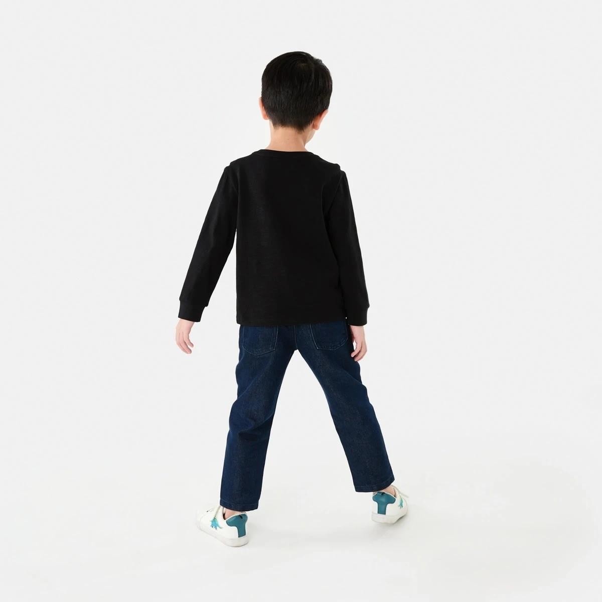 6 Long Sleeve Textured T-shirt Blk Dino, 6 of 8