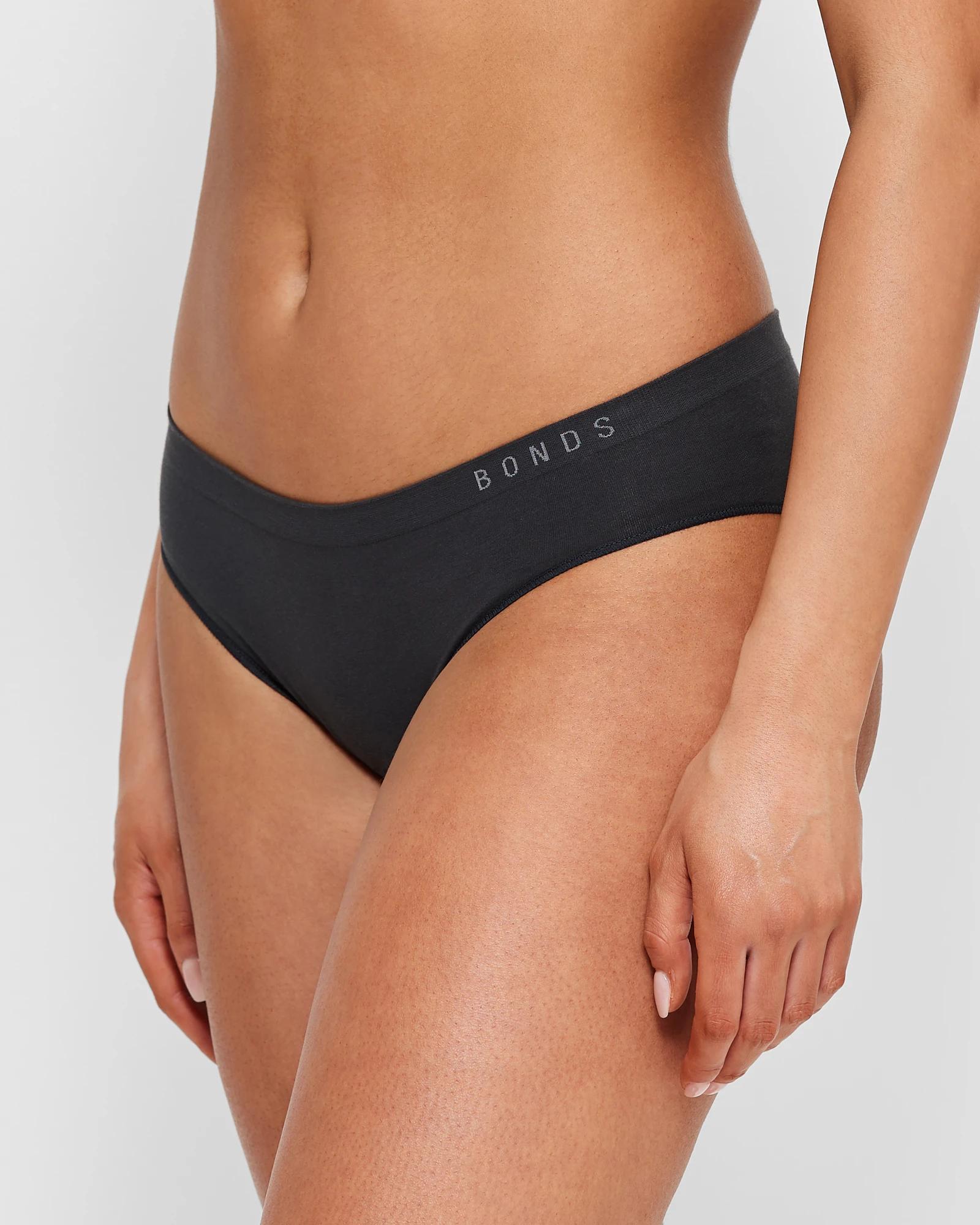 3 Bonds 2 Pack Seamless Bikini Briefs BLACK, 3 of 4