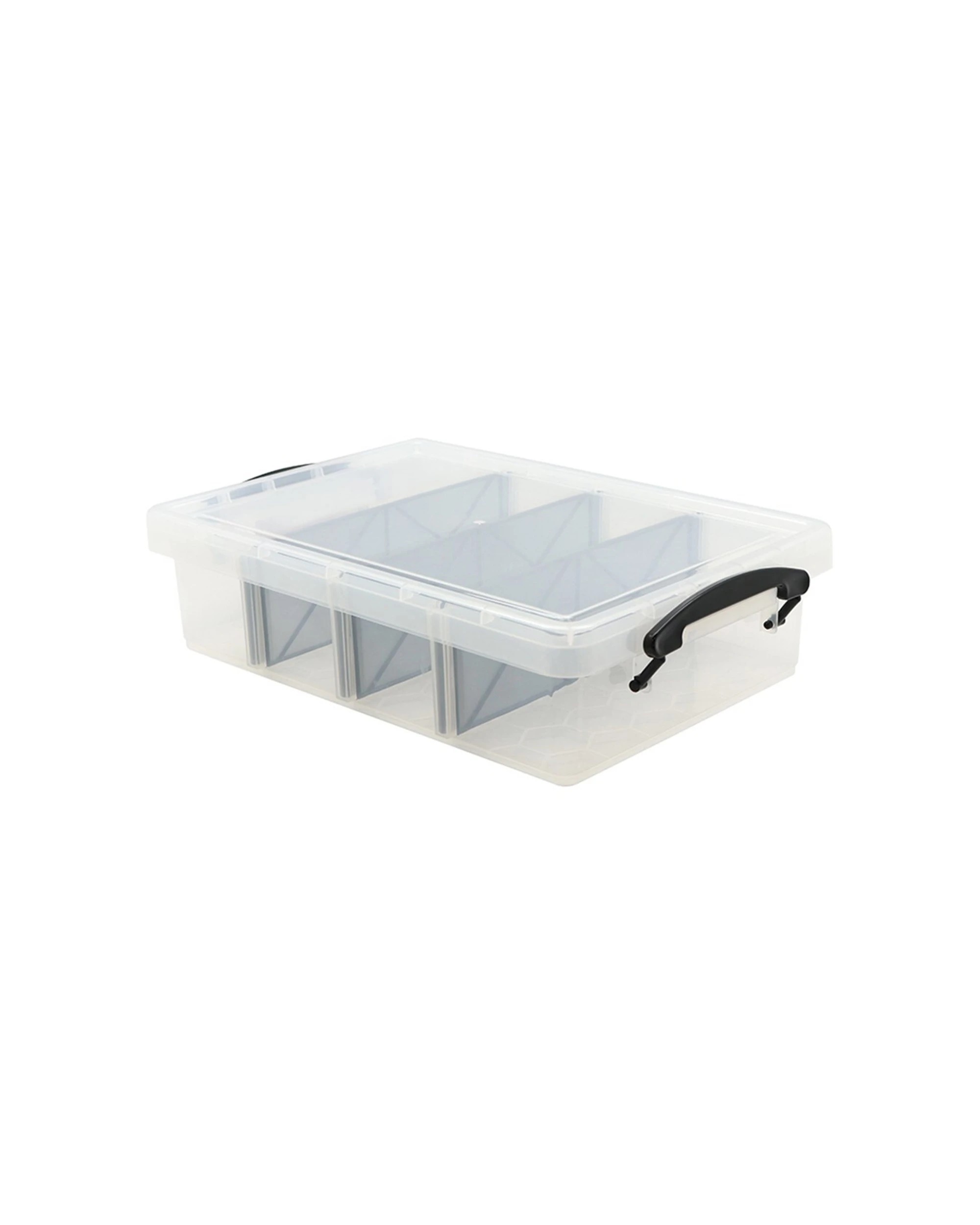 1 Boxsweden 6l Compartment Storer 4 Section Storage Container Plastic Box
 - Clear, 1 of 5
