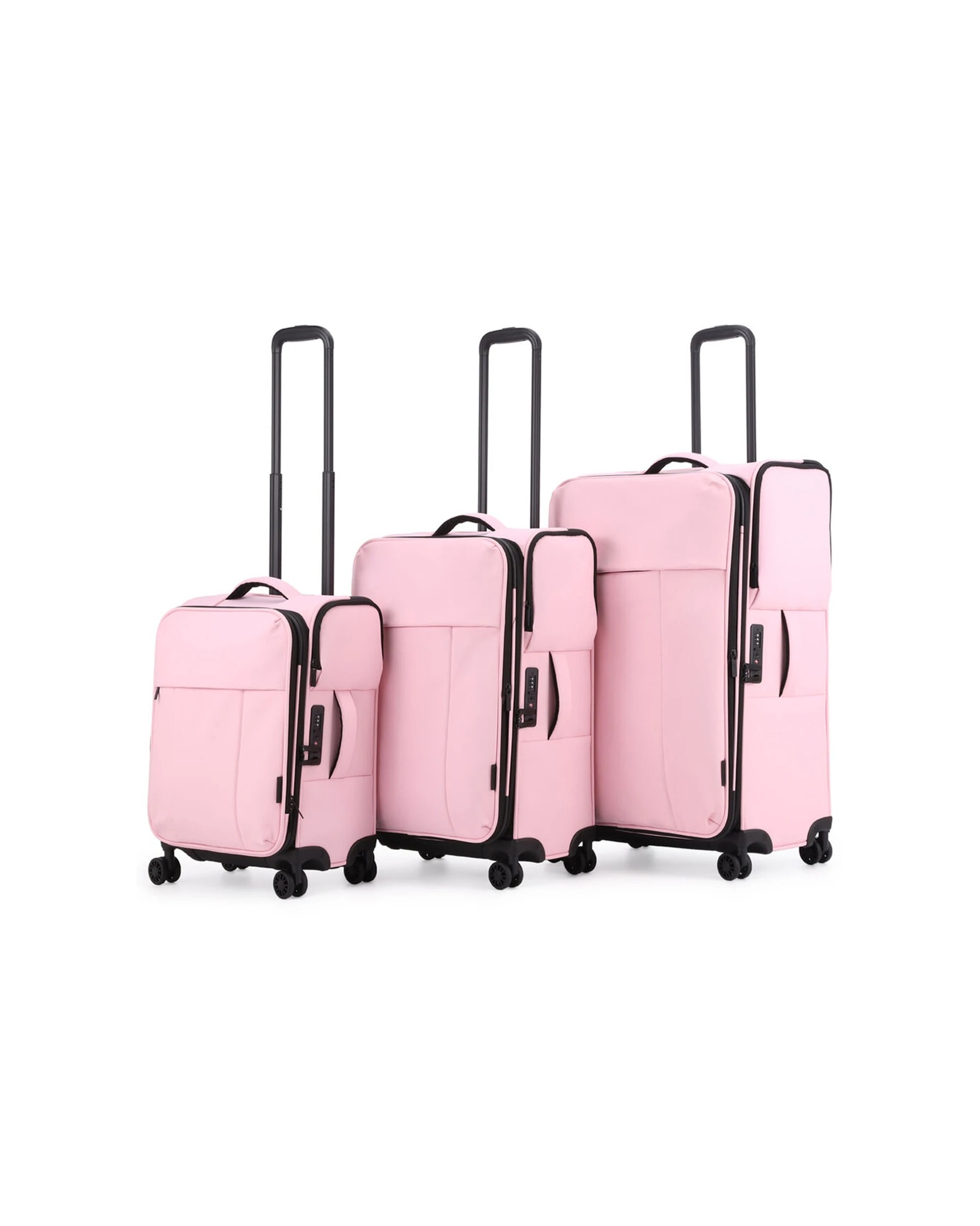 3 Kate Hill 3pc Willow Travel Luggage Set Suitcase Lightweight Expandable - Pink, 3 of 5