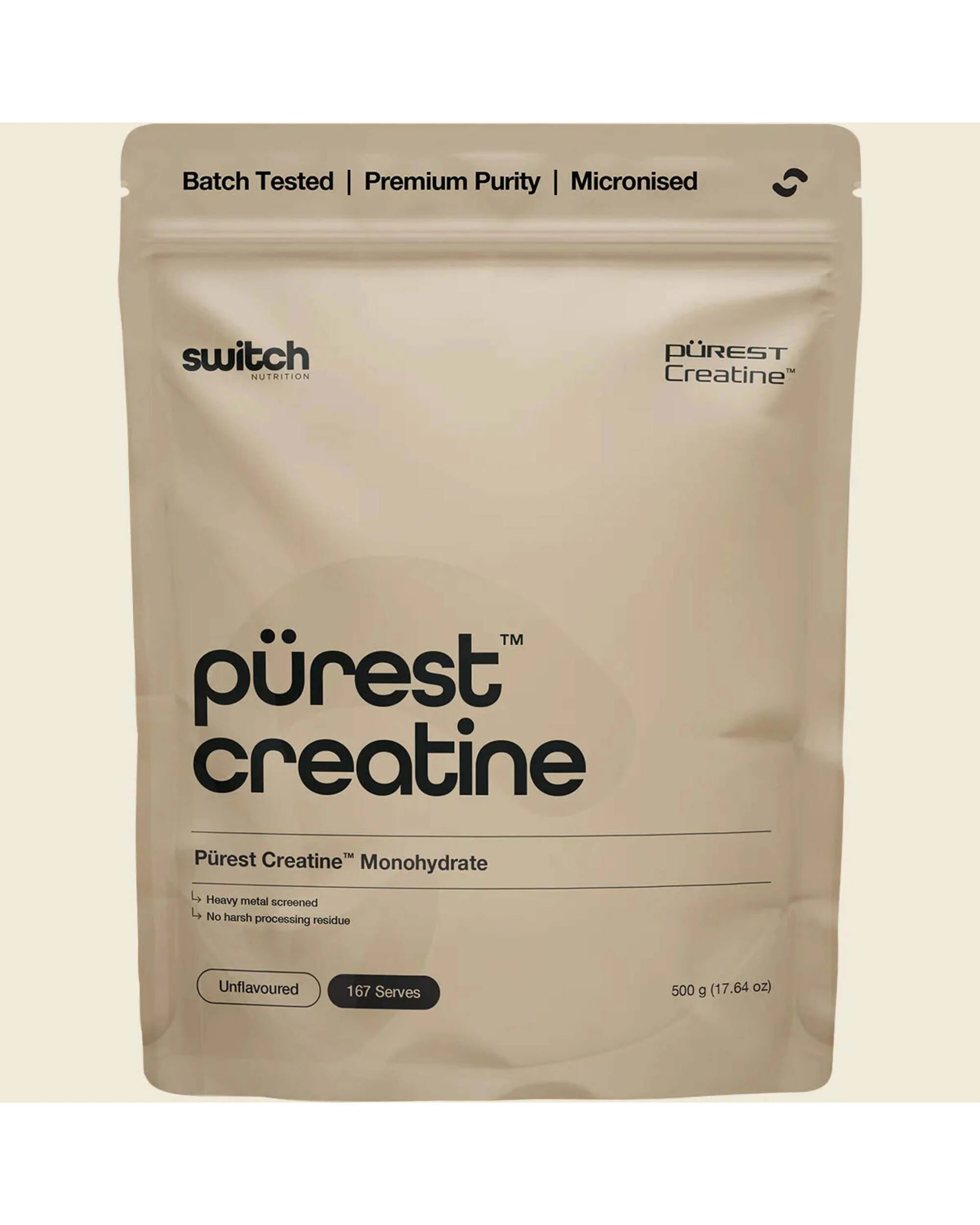 2 Switch Nutrition Purest Creatine Monohydrate 500g Micronised Unflavoured Powder 167 Serves, 2 of 3