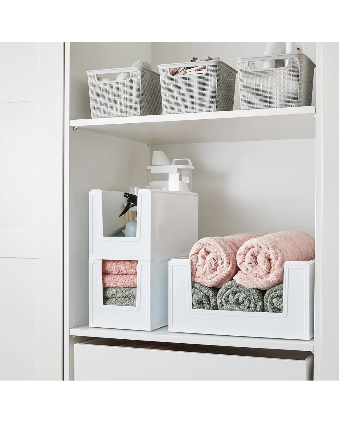 1 15L Modular Open Front Stackable Bin - White, 1 of 10