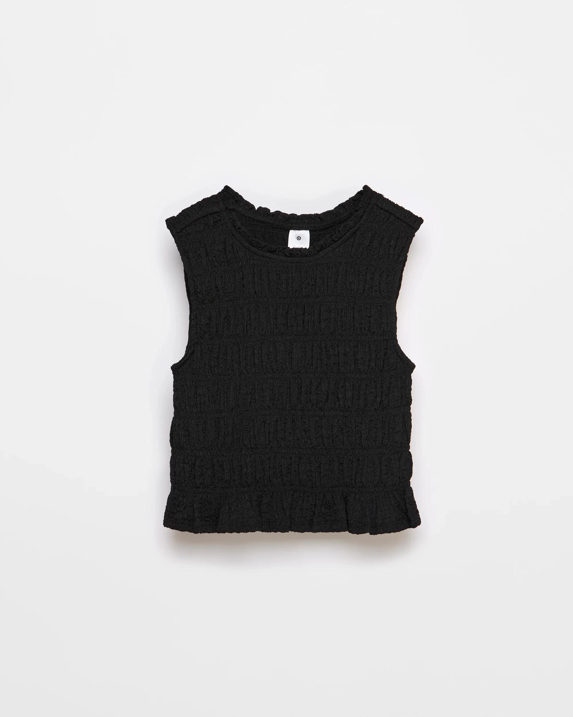 2 Target Textured Knit Shirred Tank Top BLACK BEAUTY, 2 of 3