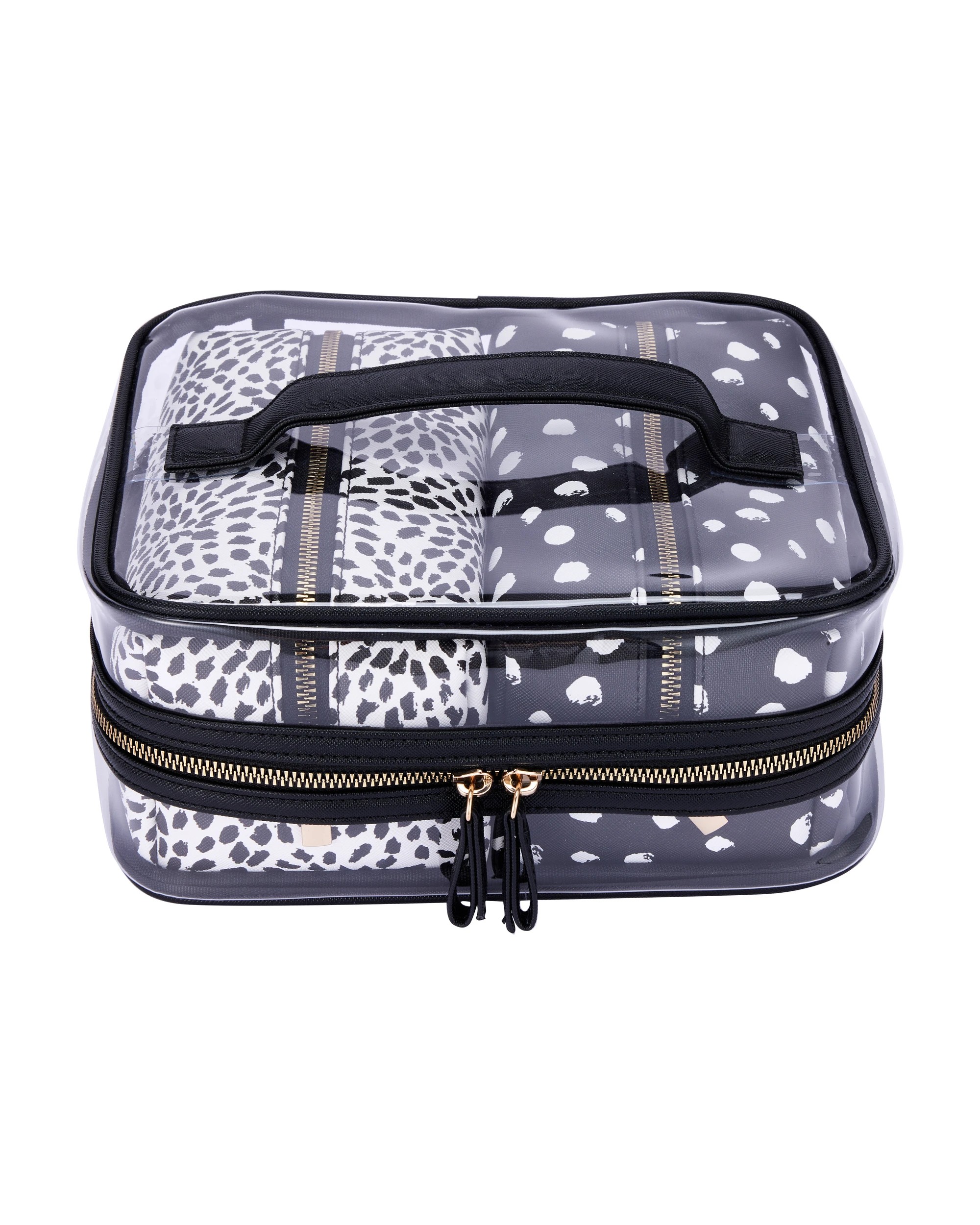 1 OXX Cosmetics 3 Piece Makeup Bag - Black and White, 1 of 6