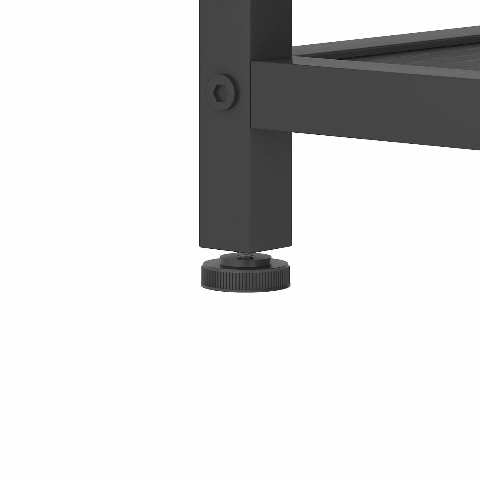 6 Advwin Large Mobile Printer Stand with Charging Station and Height Adjustable shelfs - Black, 6 of 7