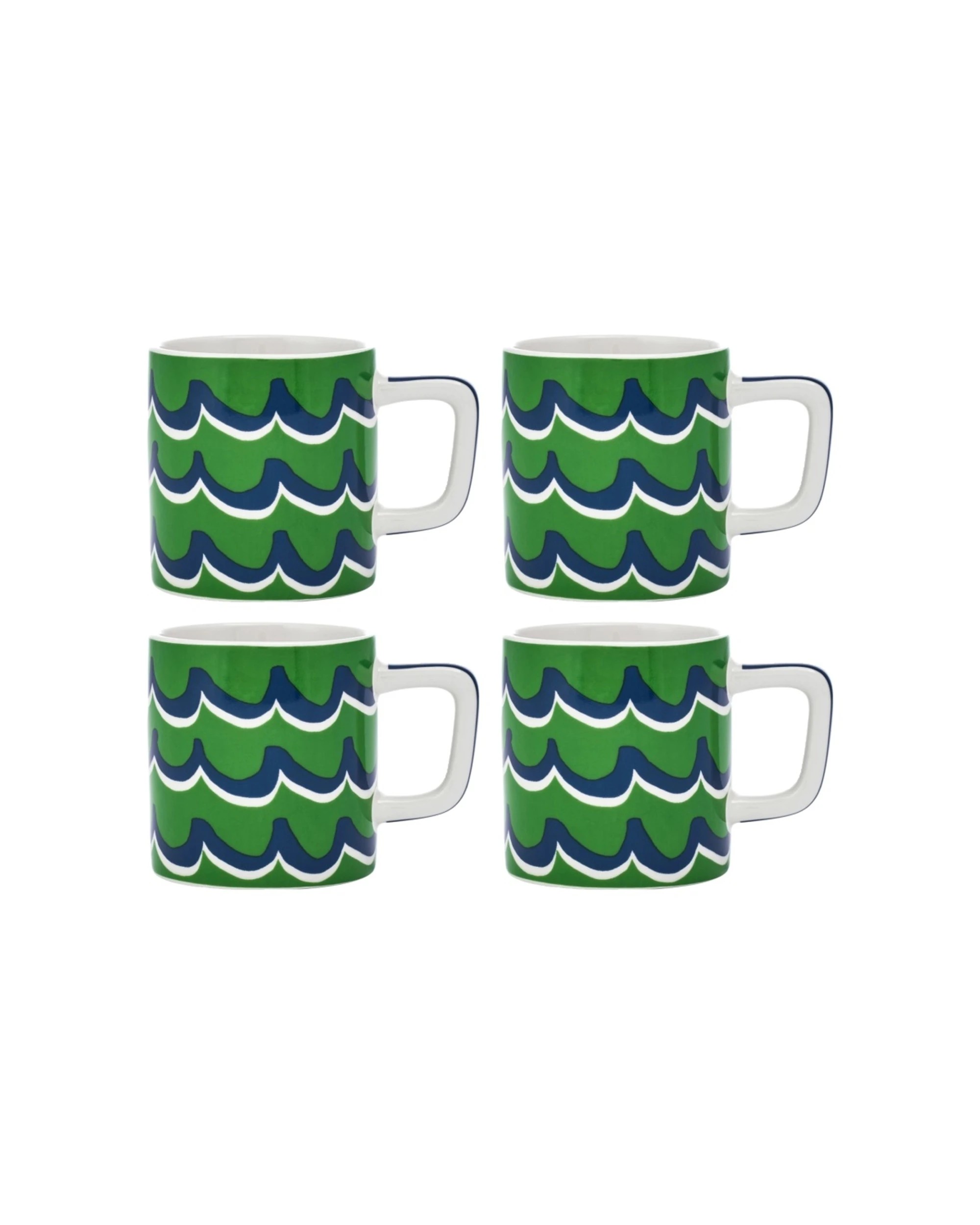 1 La Cafetière 4pk Ceramic Espresso Drinking Mug Cup Set 120ml Cyan Tides - Green, 1 of 8