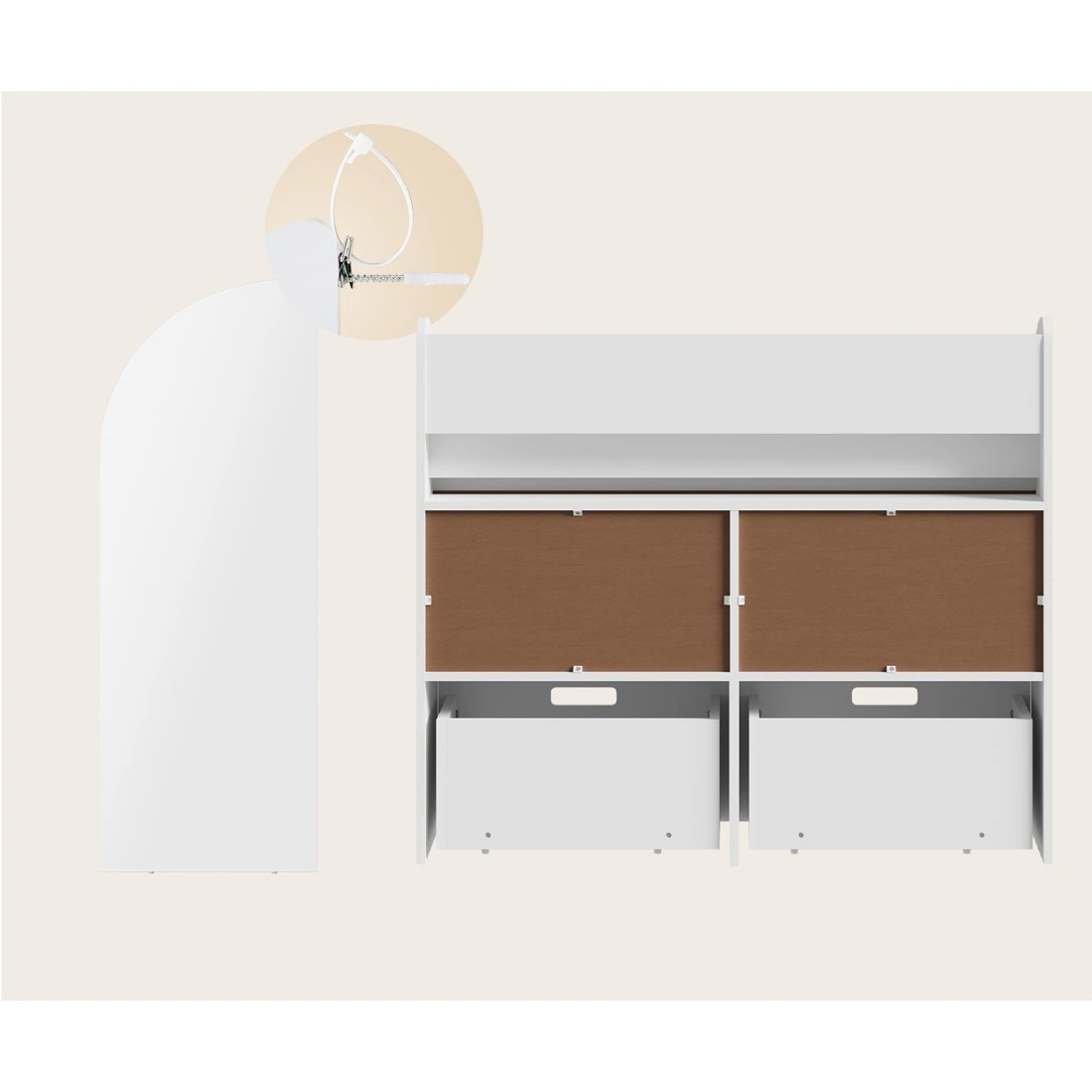 6 Oikiture Kids Bookshelf Children Bookcase Toy Storage Box Display Shelf
 - White, 6 of 10