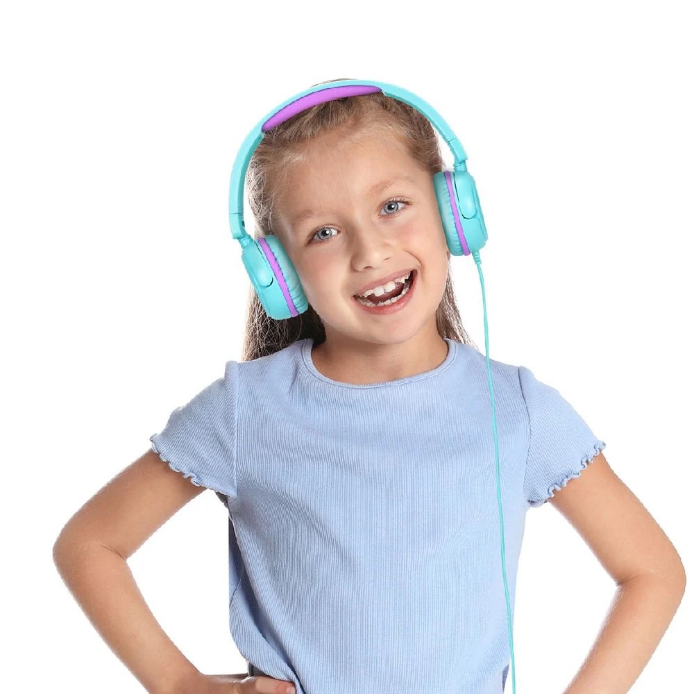 7 BONELK Comfort Kids Wired Headphones Teal/Purple, 7 of 7