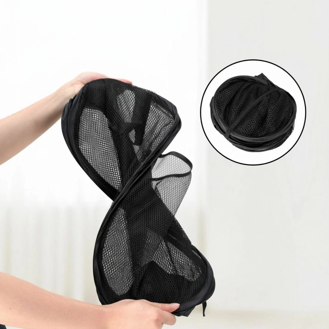 6 Artiss 2X Laundry Basket Hamper Foldable - Black, 6 of 7