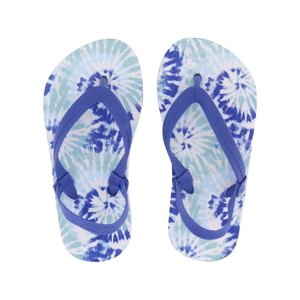 2 Junior Print Thongs BLUE TIE DYE, 2 of 3