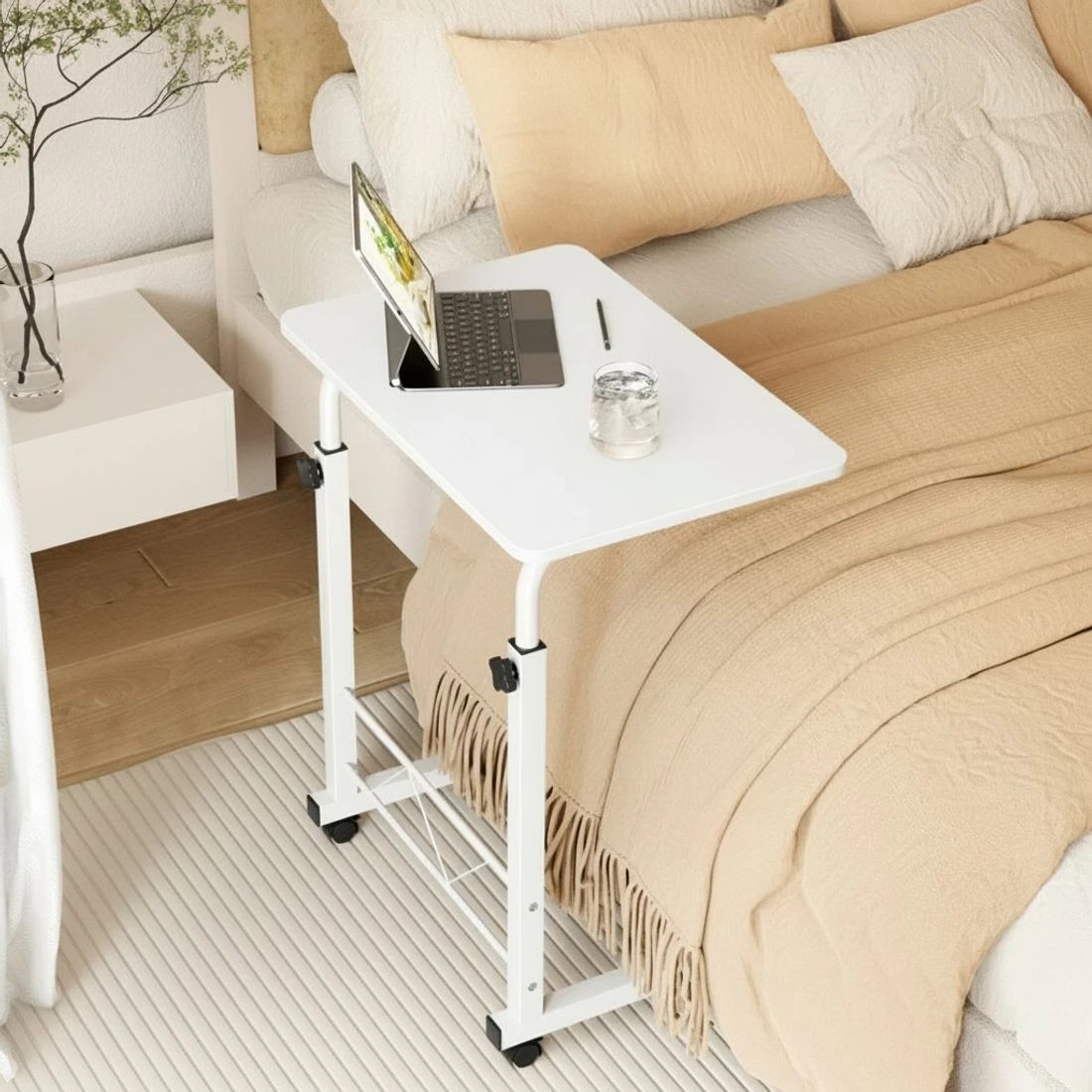 3 Artiss Laptop Desk Table Adjustable 60CM - White, 3 of 8