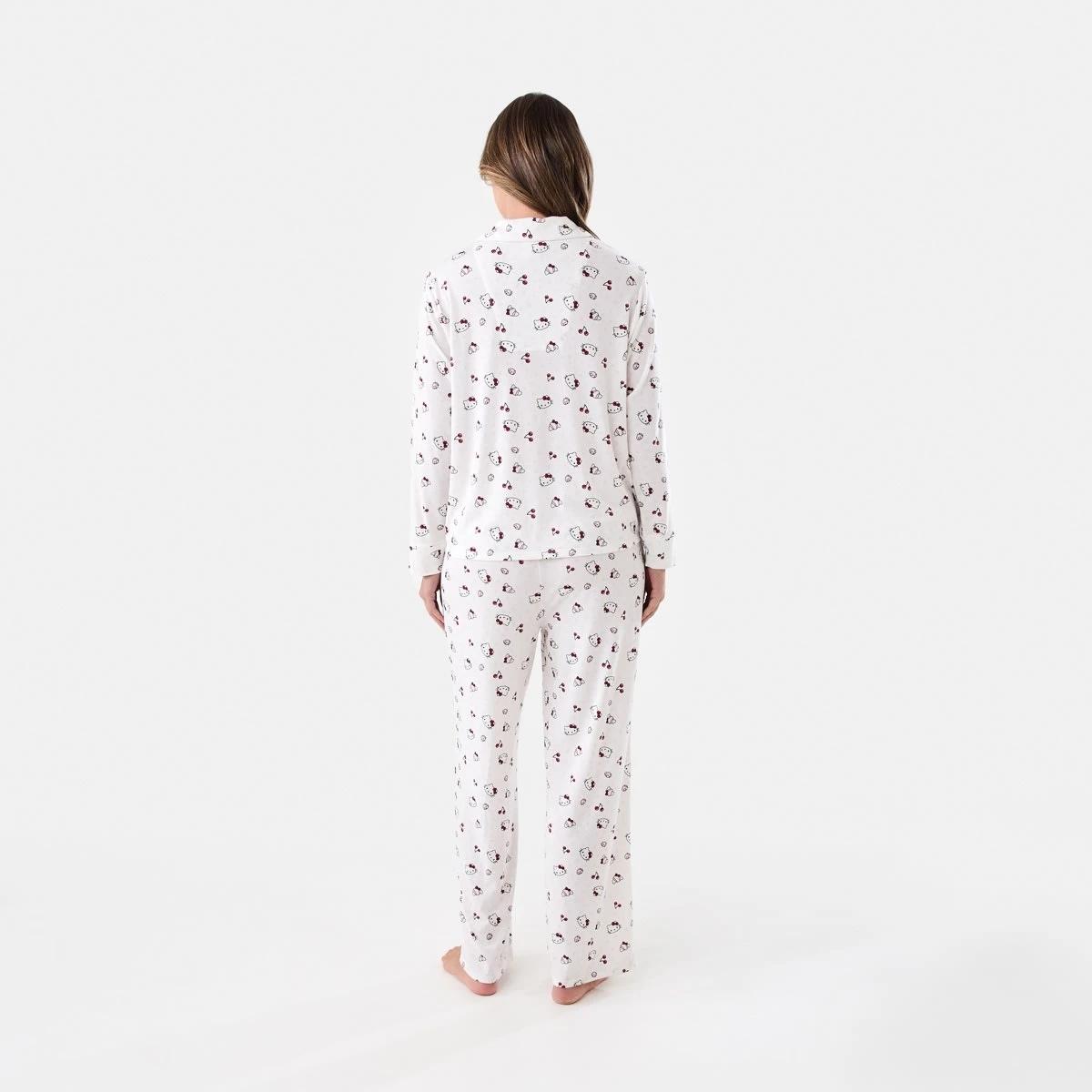 3 Hello Kitty License Long Sleeve Top and Comfort Pants Pyjama Set HELLO KITTY AOP WHITE, 3 of 7