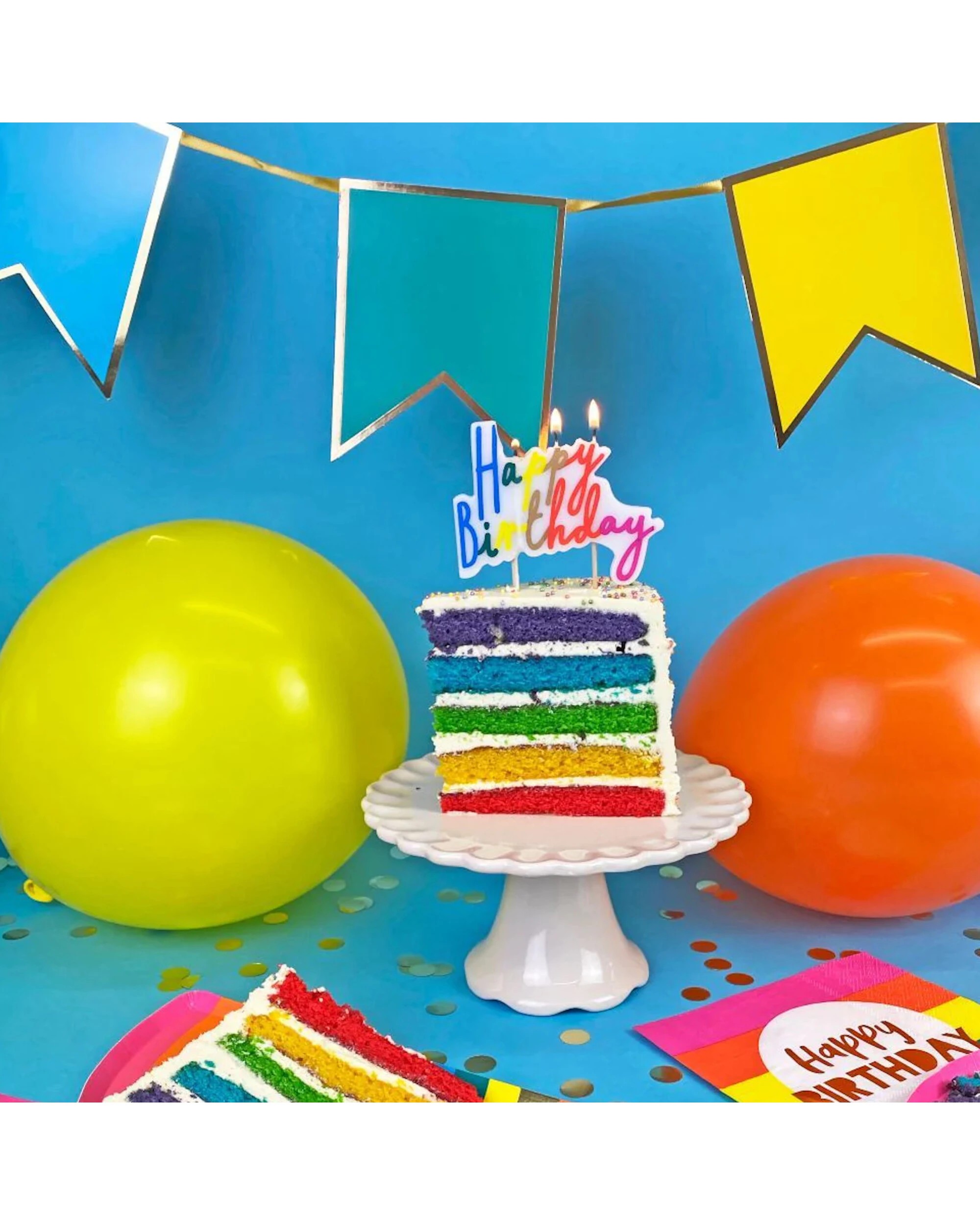 2 Talking Tables Rainbow Pennant Banner 3m - Assorted, 2 of 4