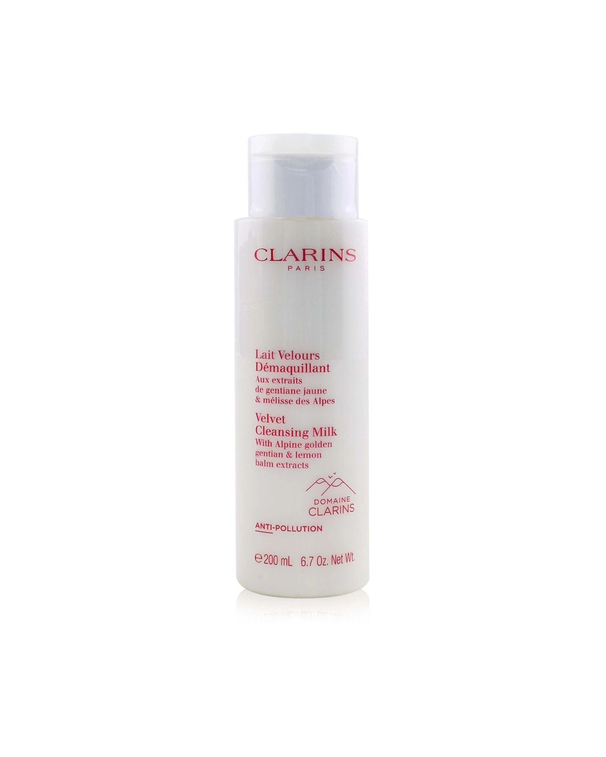 2 Clarins Velvet Cleansing Milk with Alpine Golden Gentian & Lemon Balm Extracts 400ml/13.4oz, 2 of 4