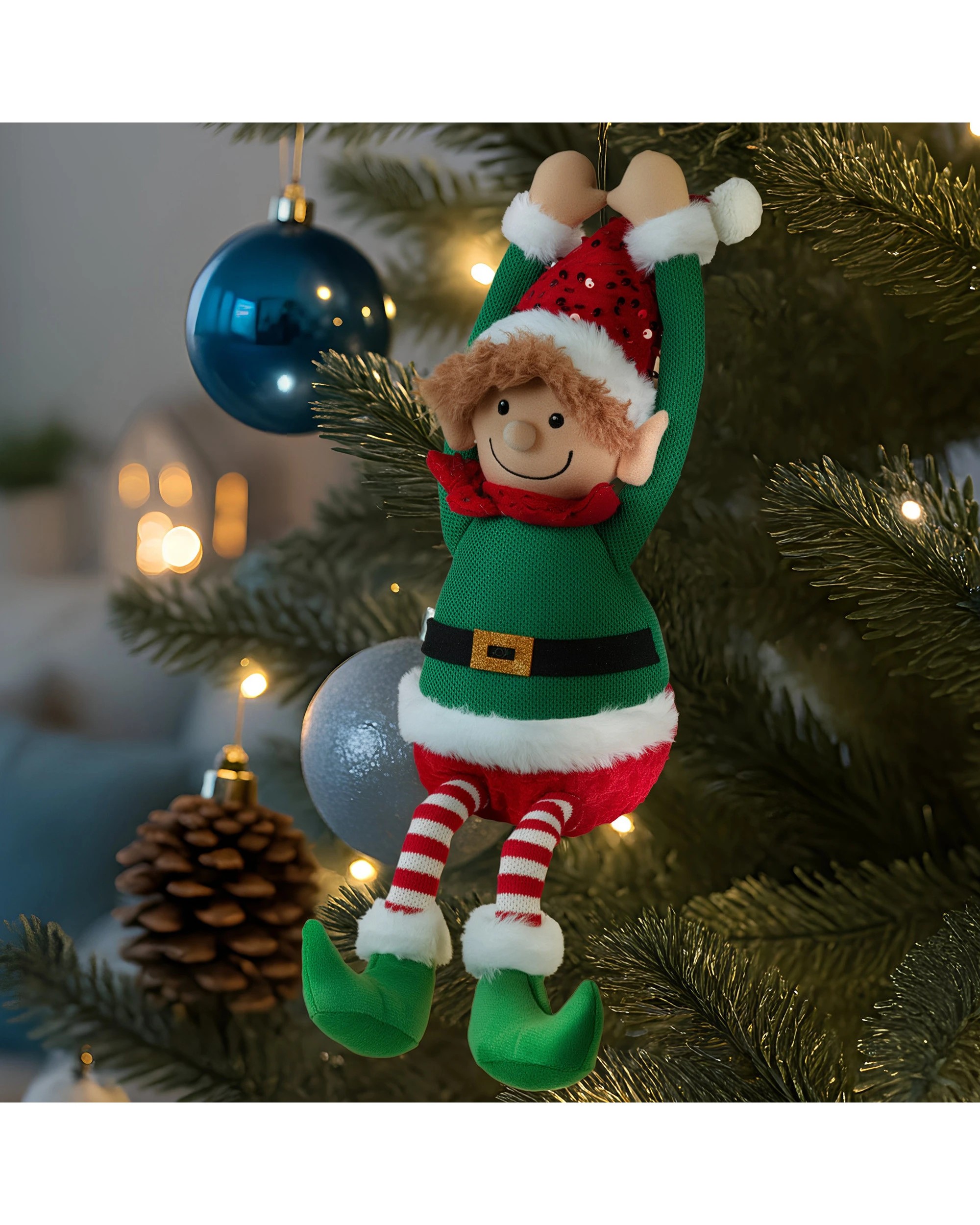 5 Christabelle 37cm Christmas Elf Animated Musical Decoration Ornament For Table Top Or Mantel Display, 5 of 5