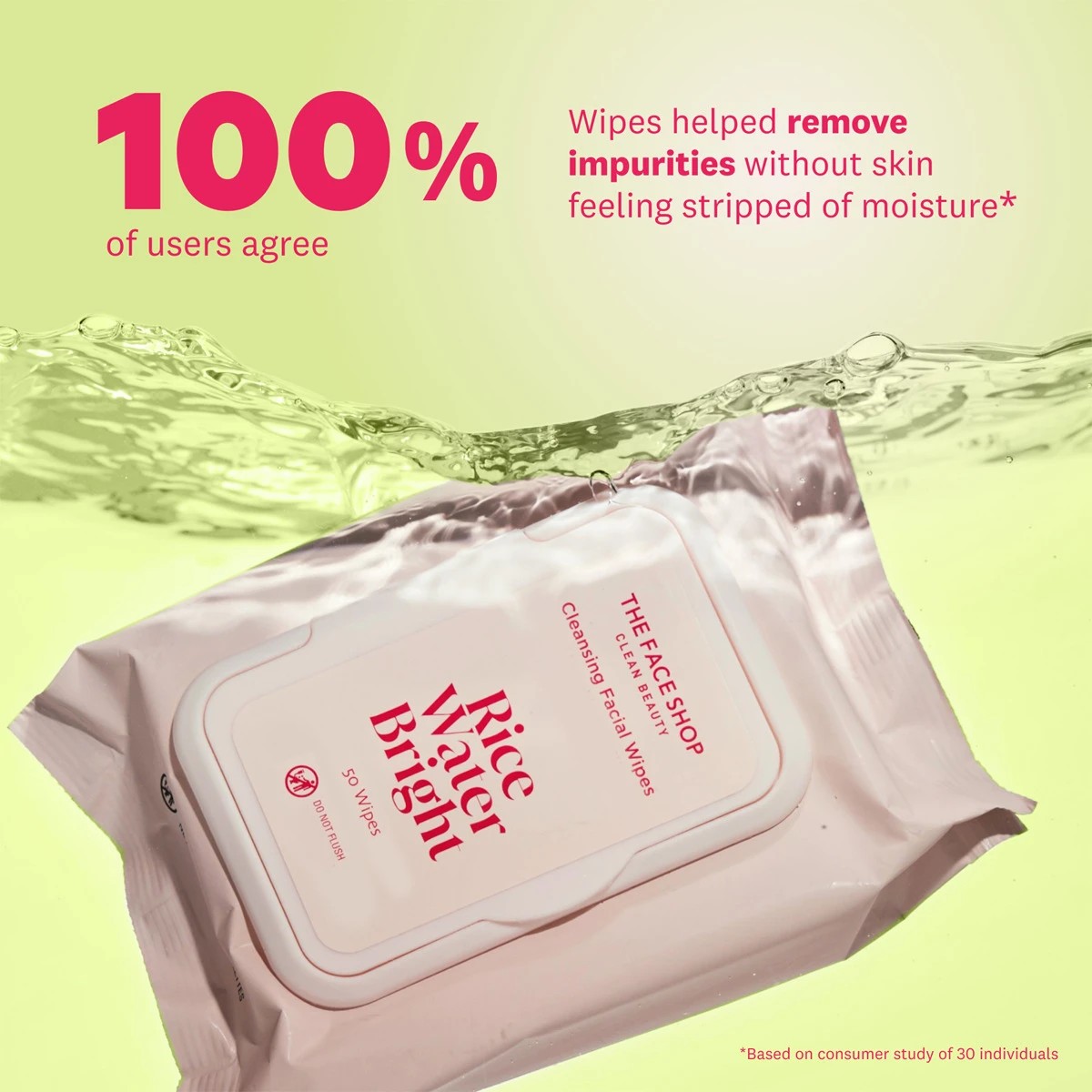 6 50 Pack The Face Shop Rice Water Bright Cleansing Wipes, 6 of 10