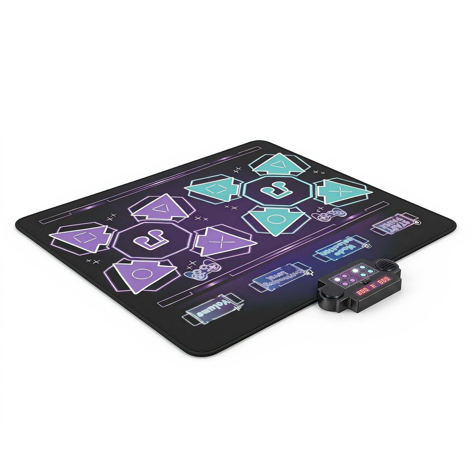 1 Costway Kids Dance Mat Electronic 4in1 Dance Pad 2-player 4 Mode Music Toy - Black, 1 of 2