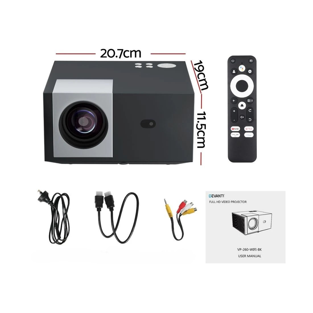 3 Devanti Video Project 4K 1080P Official Google TV 5G Wifi Home Cinema - Black, 3 of 7