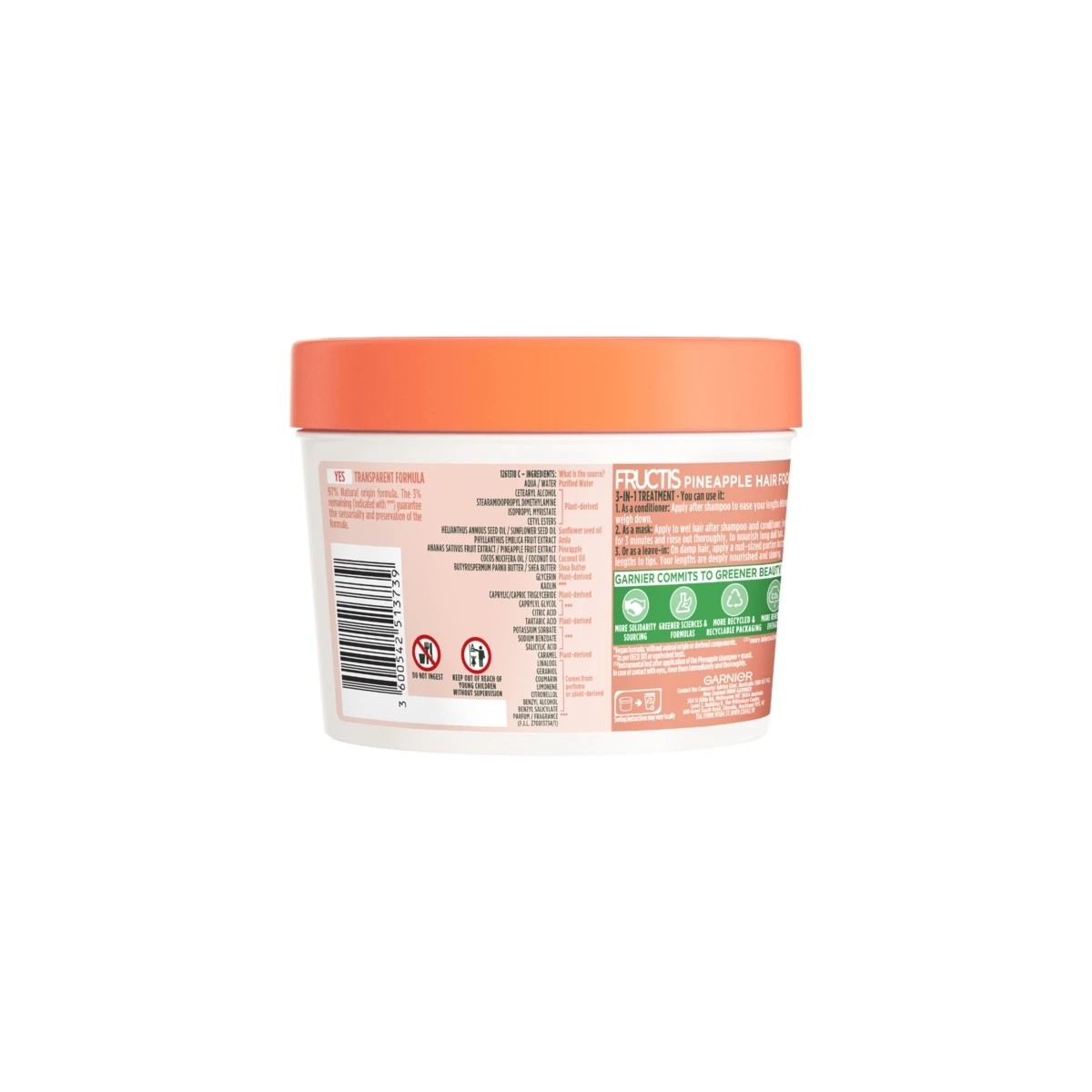 2 Garnier Fructis Glossy Pineapple Hair Food 390ml, 2 of 3