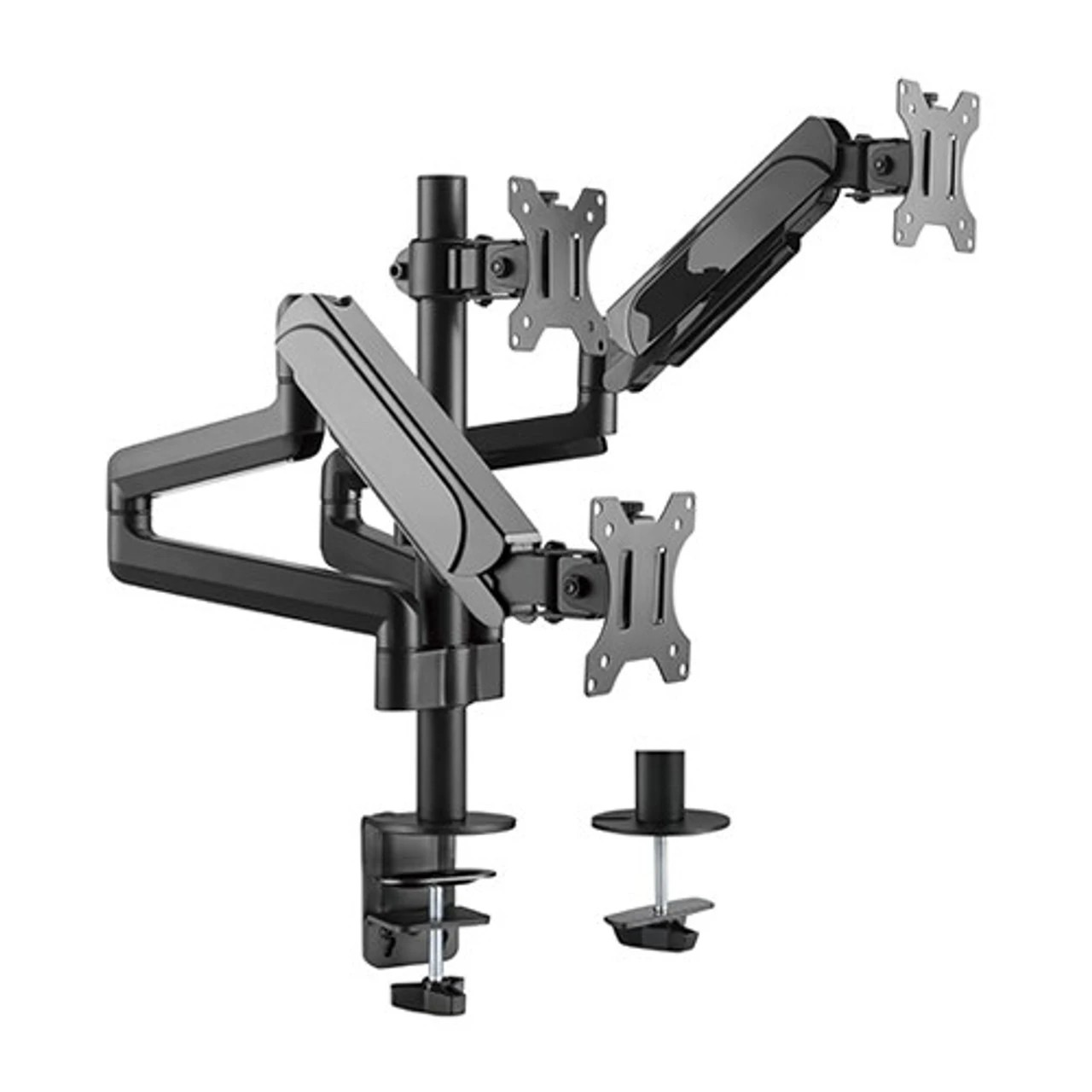 1 Brateck Triple Monitors Pole-Mounted Gas Spring 17"-27" - Black, 1 of 1