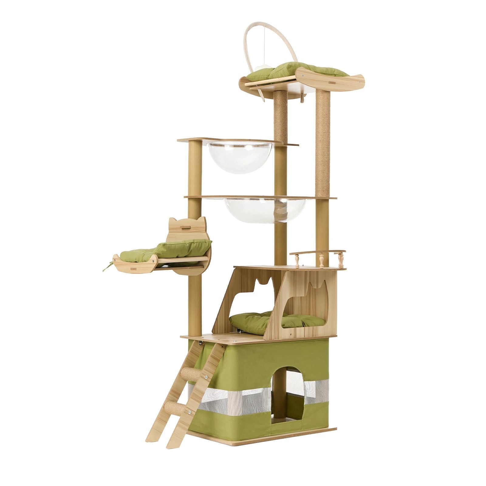 1 Alopet Cat Tree Tower Scratching Post Scratcher Condo House Bed Furniture 190cm - Green, 1 of 9