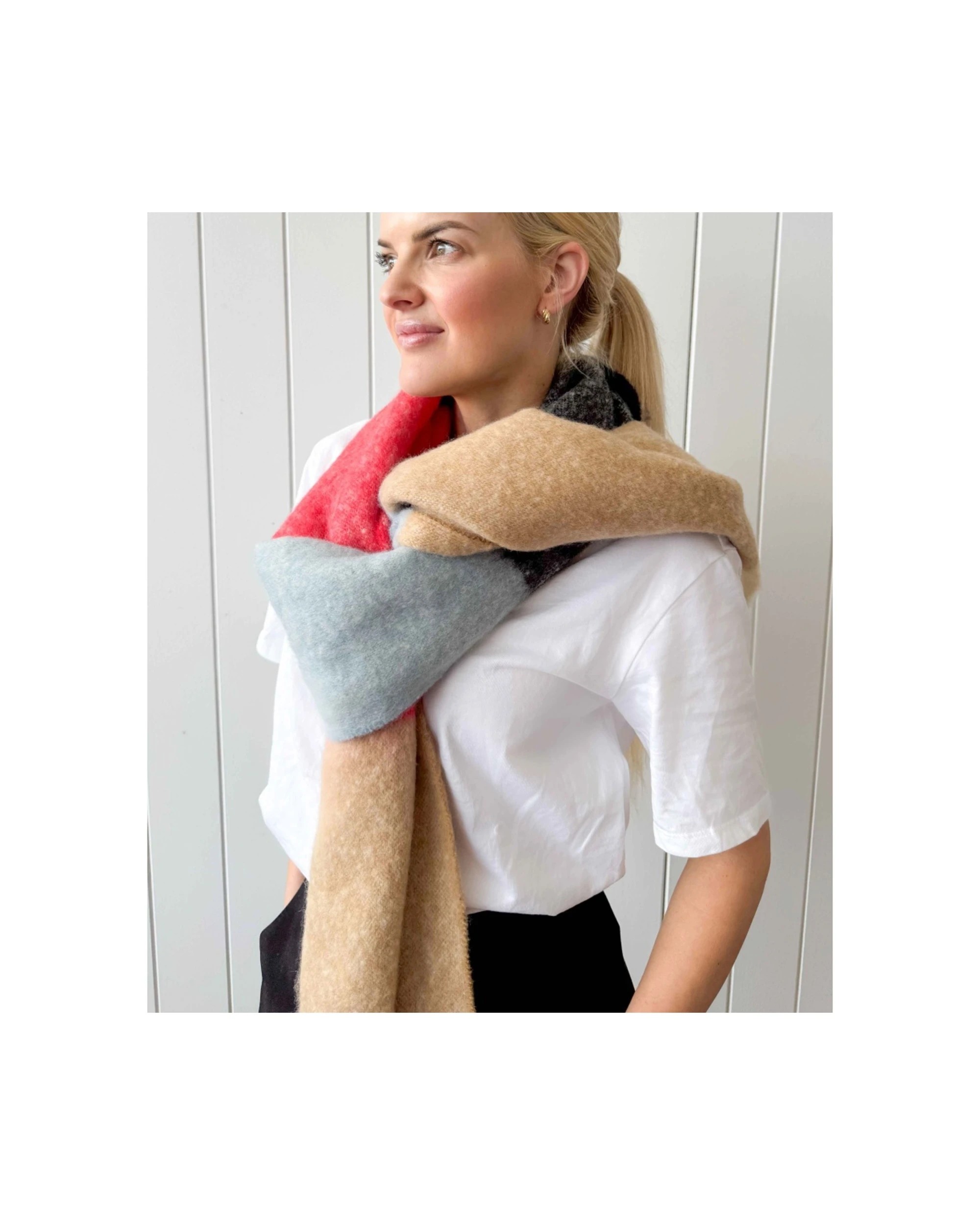 2 Urban Products Torquay Colour Block Scarf Soft Felt Fabric 180cm - Multi, 2 of 2