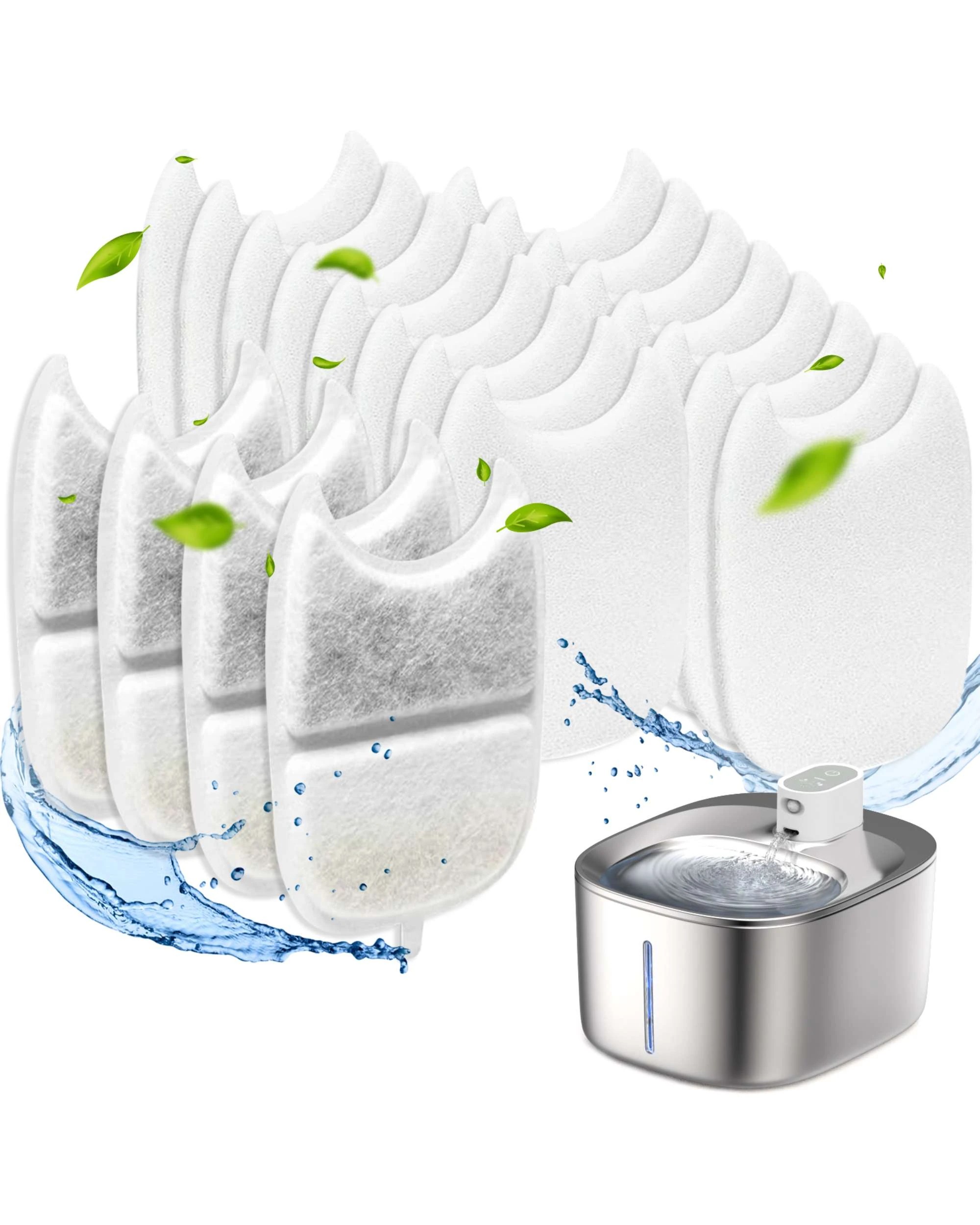 3 Advwin 4 Set Pet Water Fountain Filter Replacement, 3 of 6