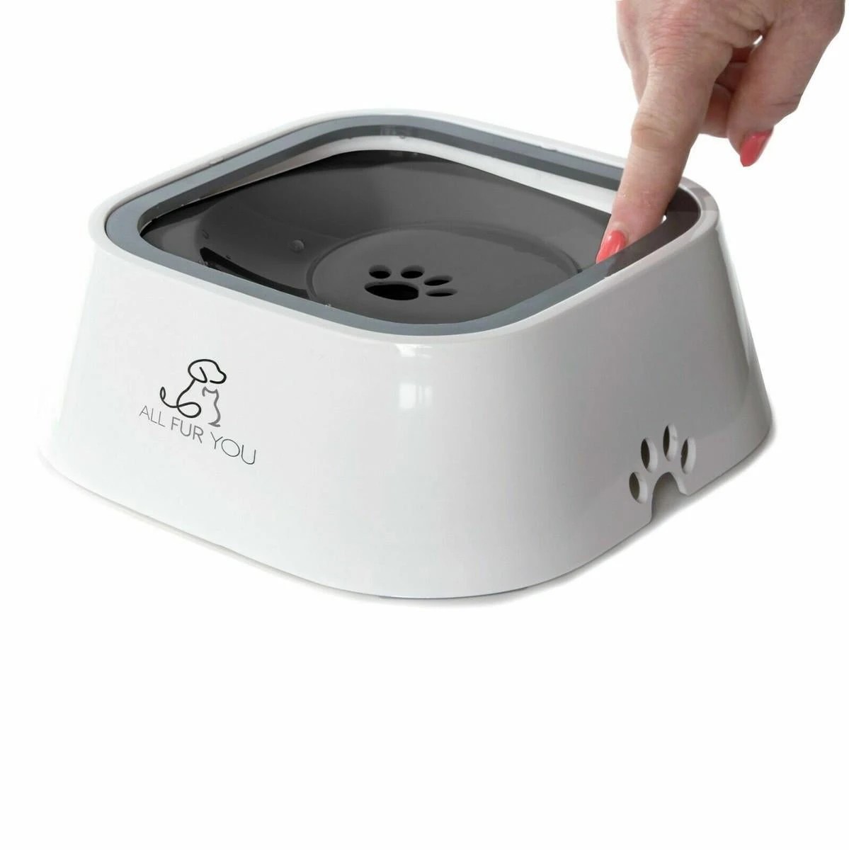 1 All Fur You Anti-Splash Dog Water Bowl Grey, 1 of 1
