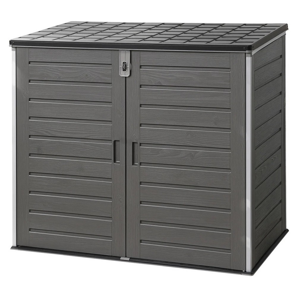 1 Gardeon Outdoor Storage Box 1170L Container Lockable Cabinet Tool Organizer Shed - Grey, 1 of 7