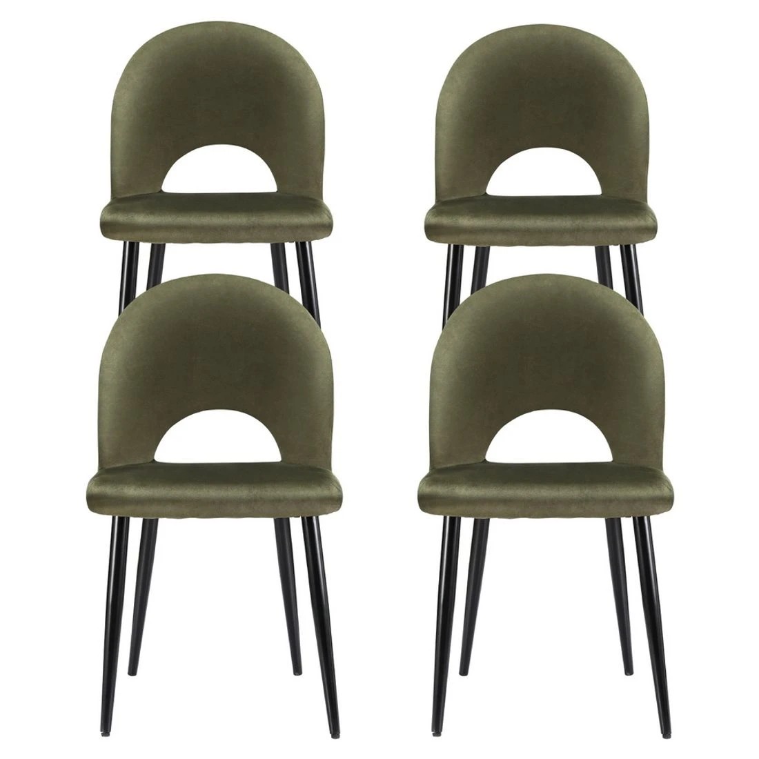 3 Artiss Dining Chairs Set of 4 Velvet Hollow Green - Green, 3 of 6