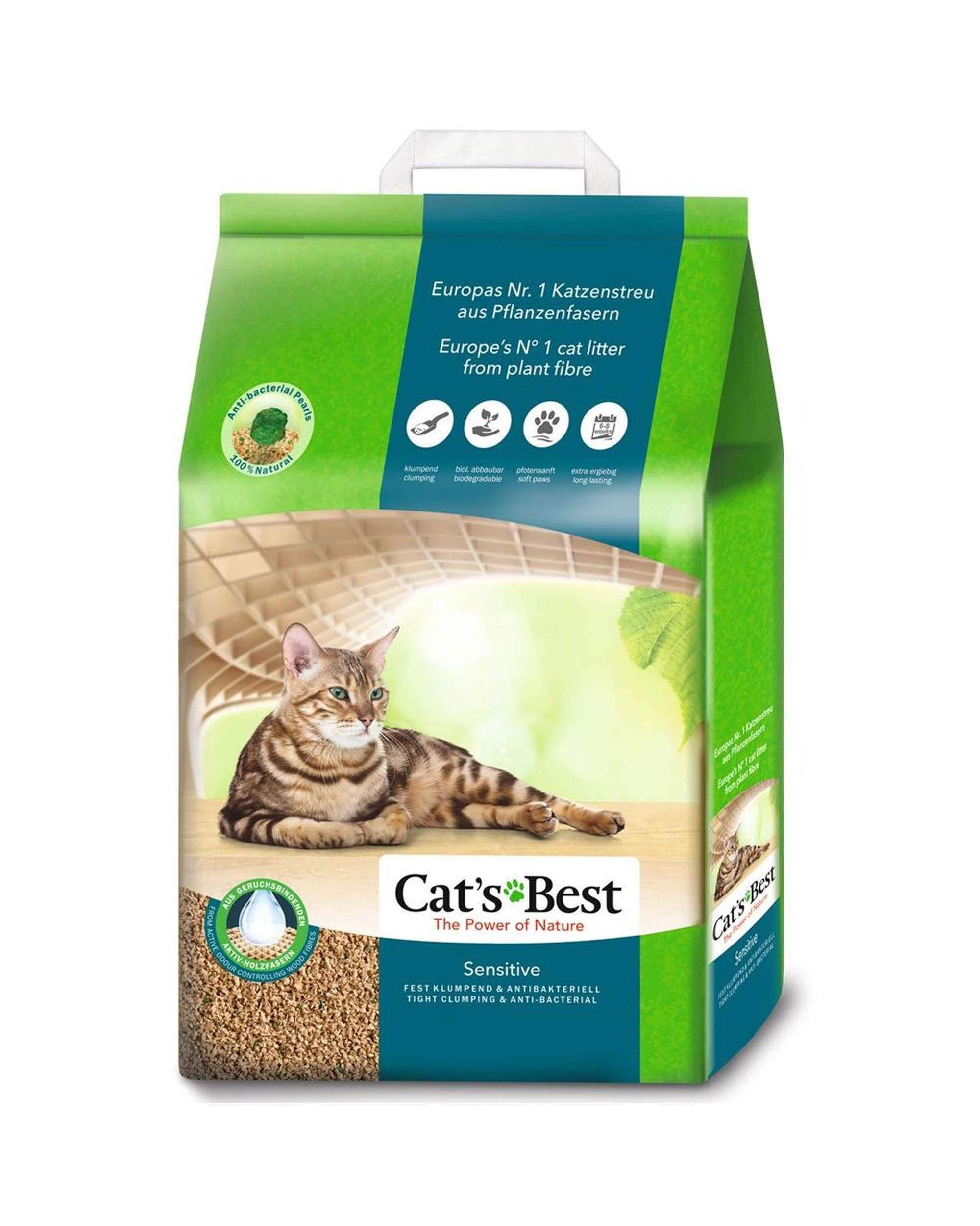 1 Cats Best Sensitive Bio Degradable Compostable Kitty Litter 20L / 7.2kg, 1 of 1
