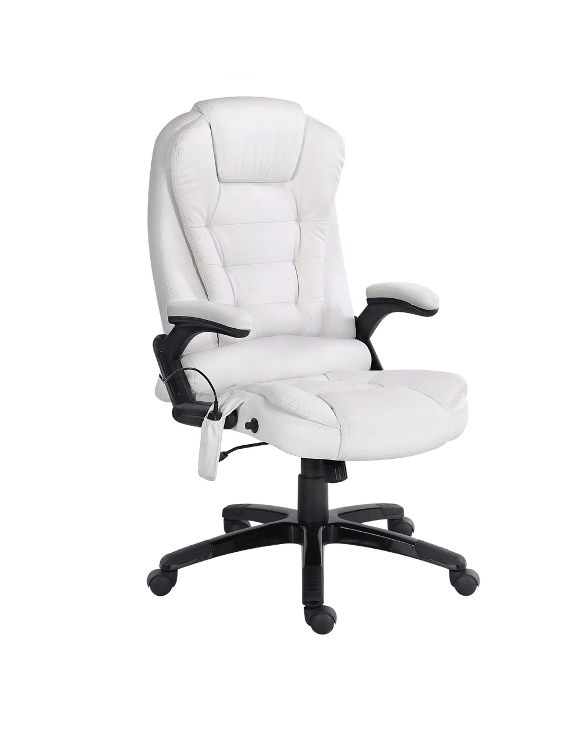 1 Artiss 8 Point Massage Office Chair Heated Seat Recliner
 - White, 1 of 3