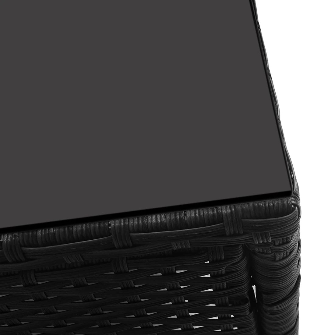 7 Gardeon 3PC Outdoor Bistro Set Patio Furniture Wicker Chairs Table Cushion - Black, 7 of 7