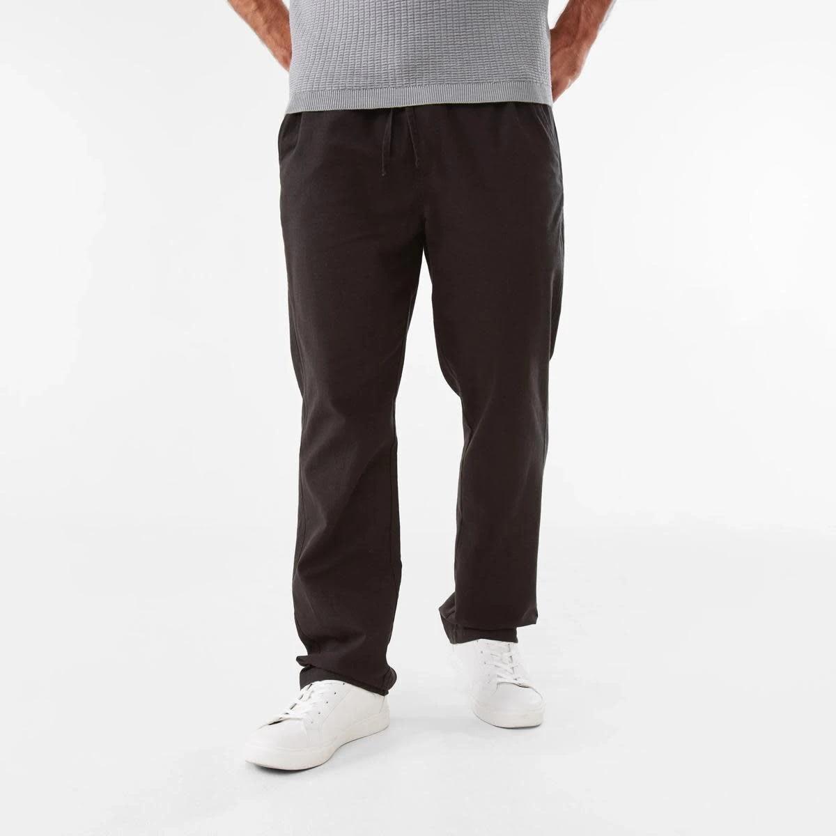 1 Cotton Linen Chino Pants OYSTER BLACK, 1 of 8