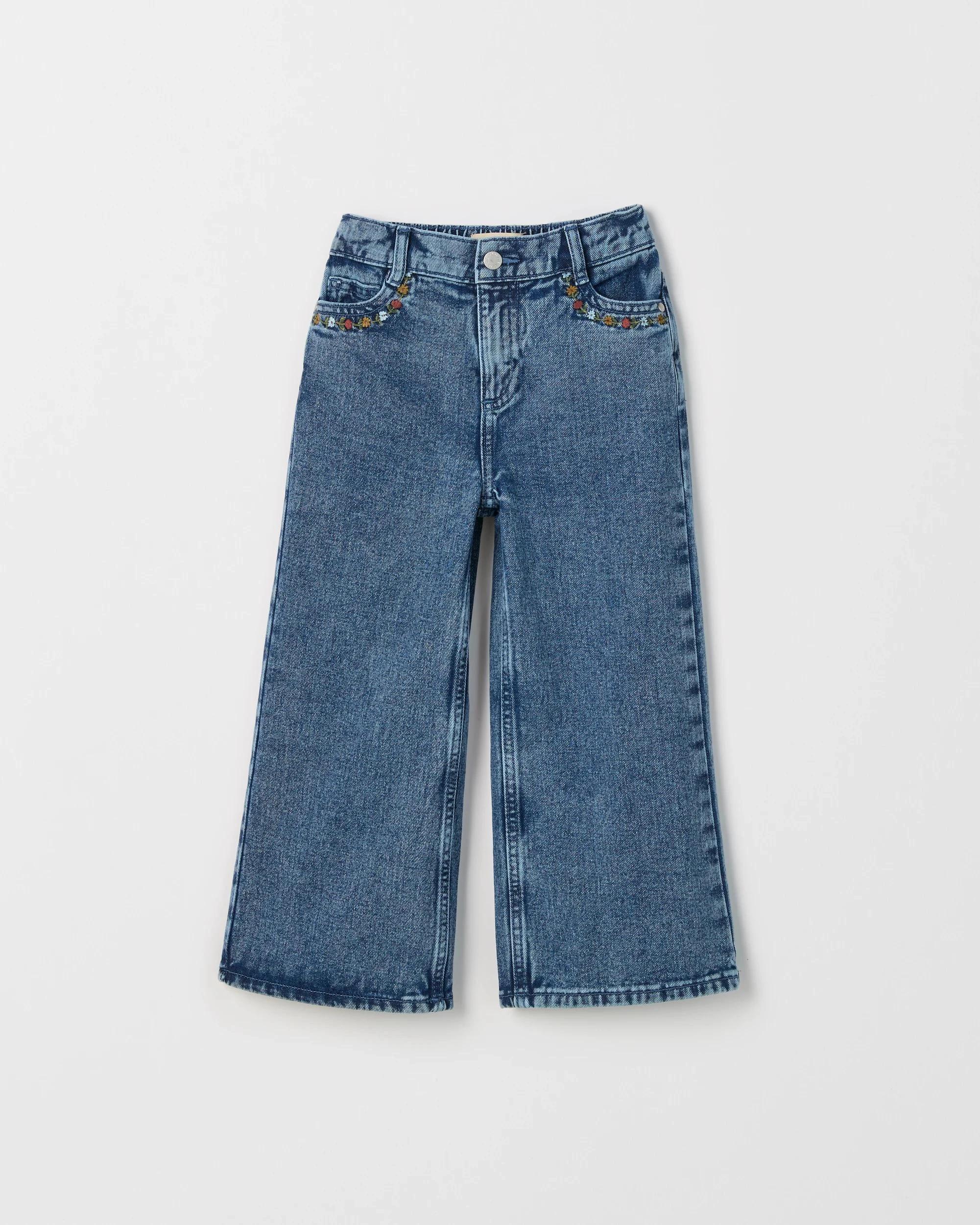 1 Target Denim Wide Leg Denim Jeans DARK BLUE WASH, 1 of 1