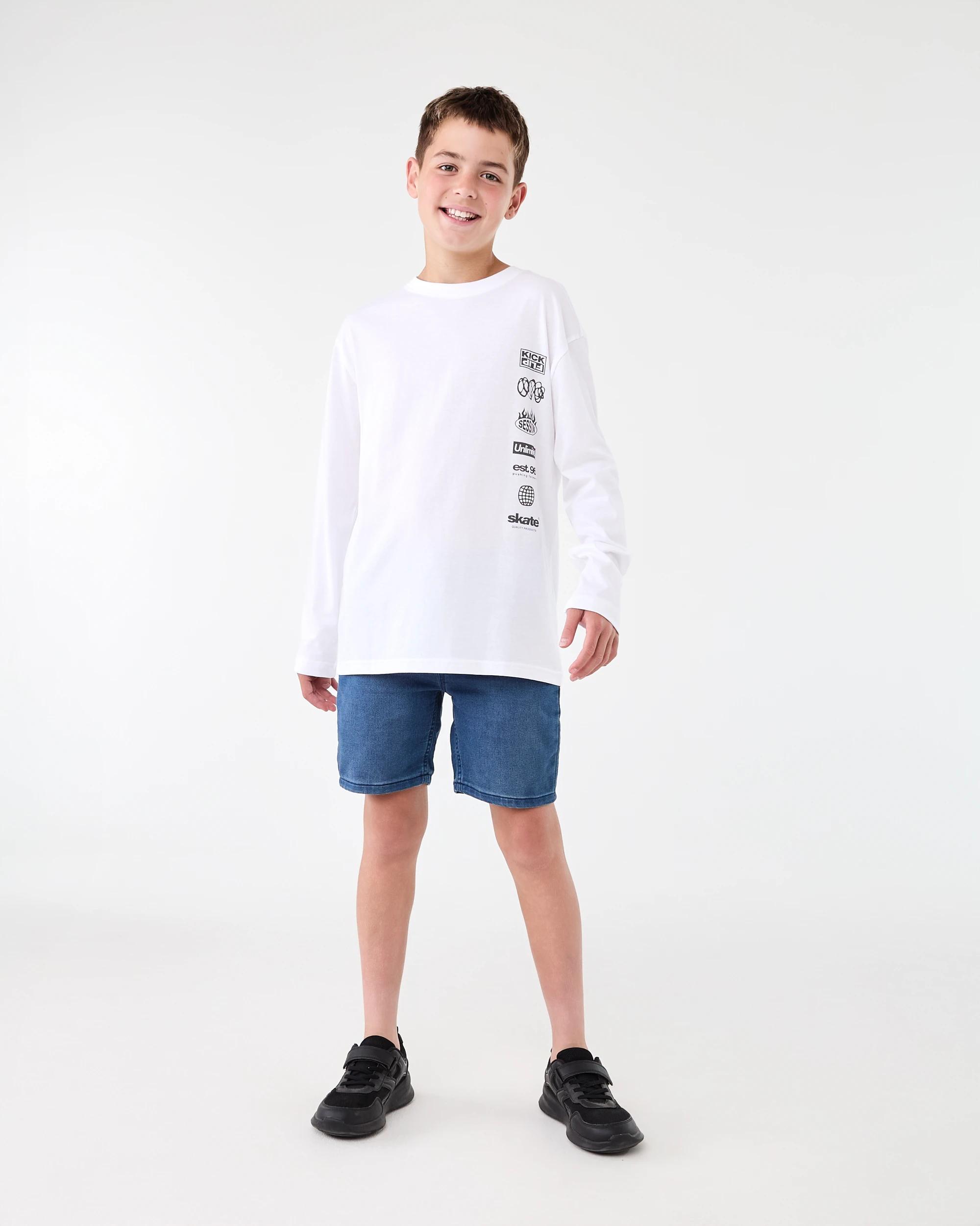6 Long Sleeve Printed T-shirt Wht Skate, 6 of 6