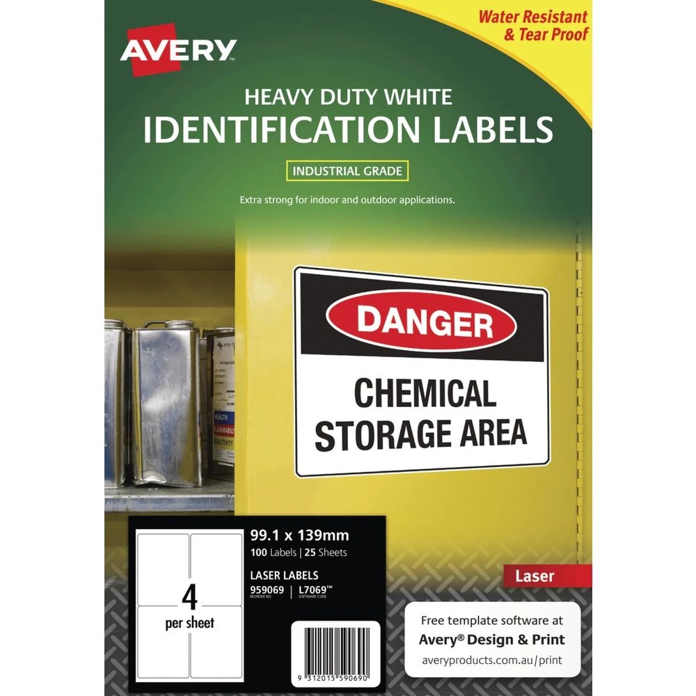 2 Avery 4UP Heavy Duty Laser Labels White 25 Sheets, 2 of 4