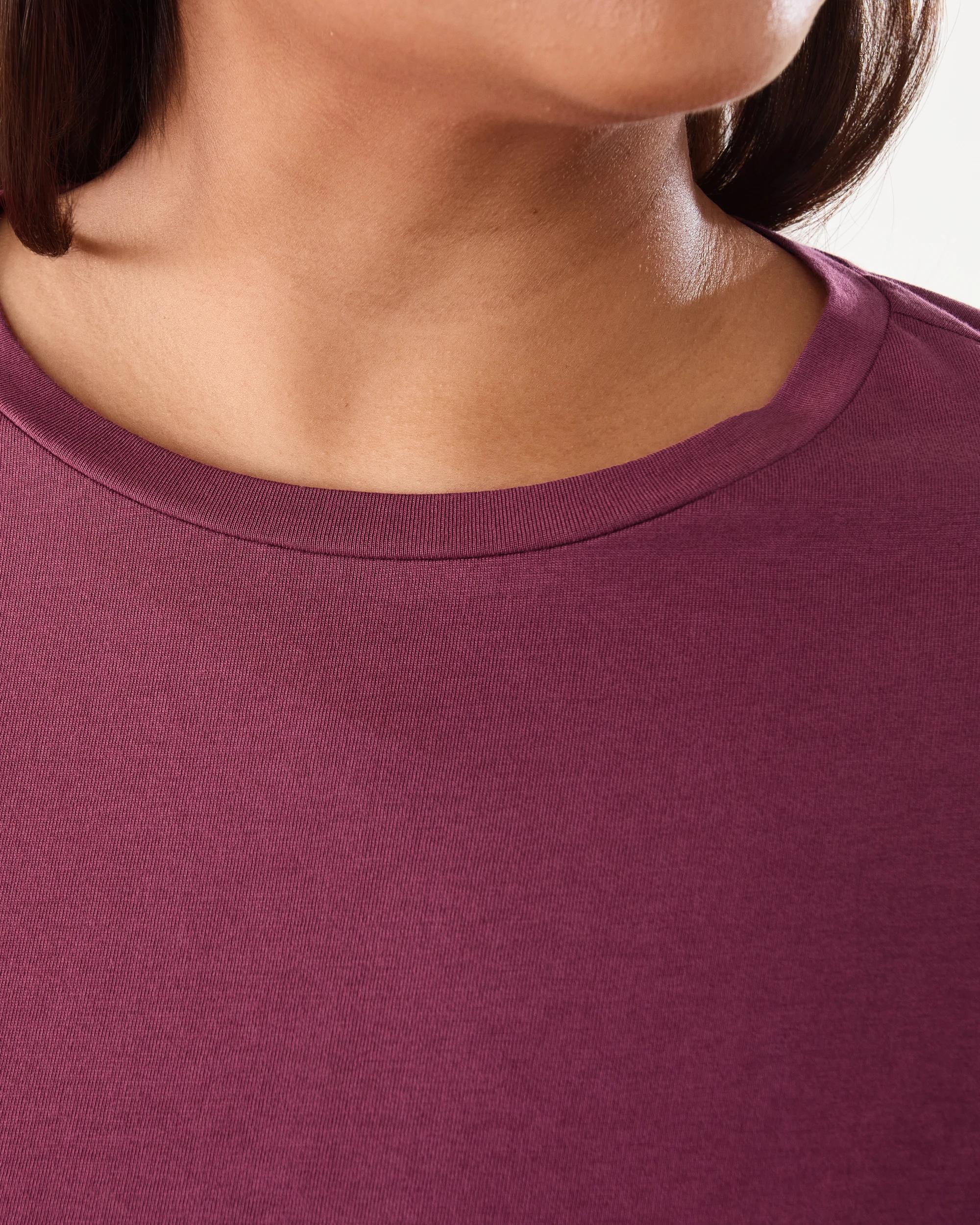 5 Curve Long Sleeve Cotton T-shirt Maroon, 5 of 7