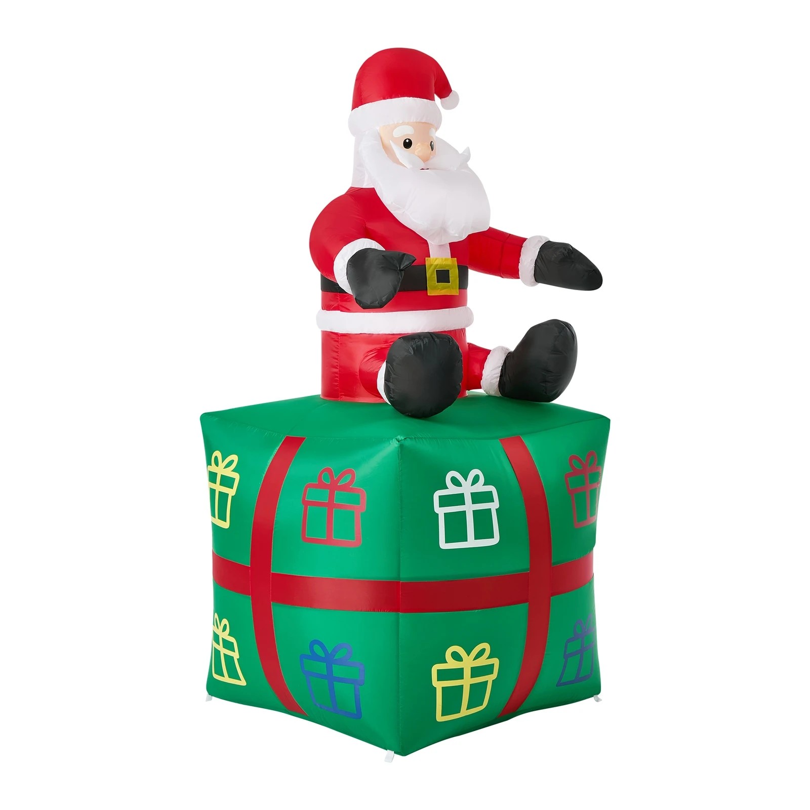 7 Tinseltown 1.8M Christmas Inflatable Santa Gift Box LED Light Outdoor Decor - Multi, 7 of 8