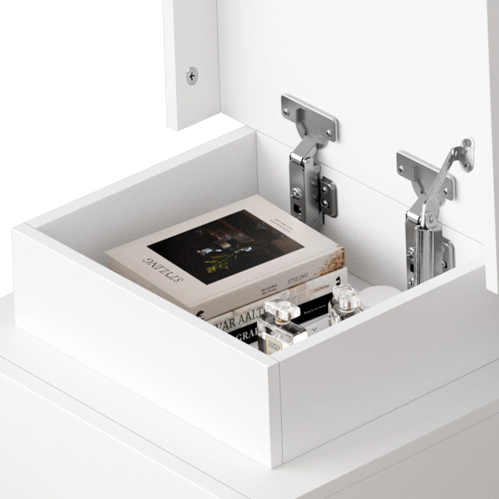 10 Alfordson 2x Bedside Table LED Nightstand 3 Drawers High Gloss - White, 10 of 10