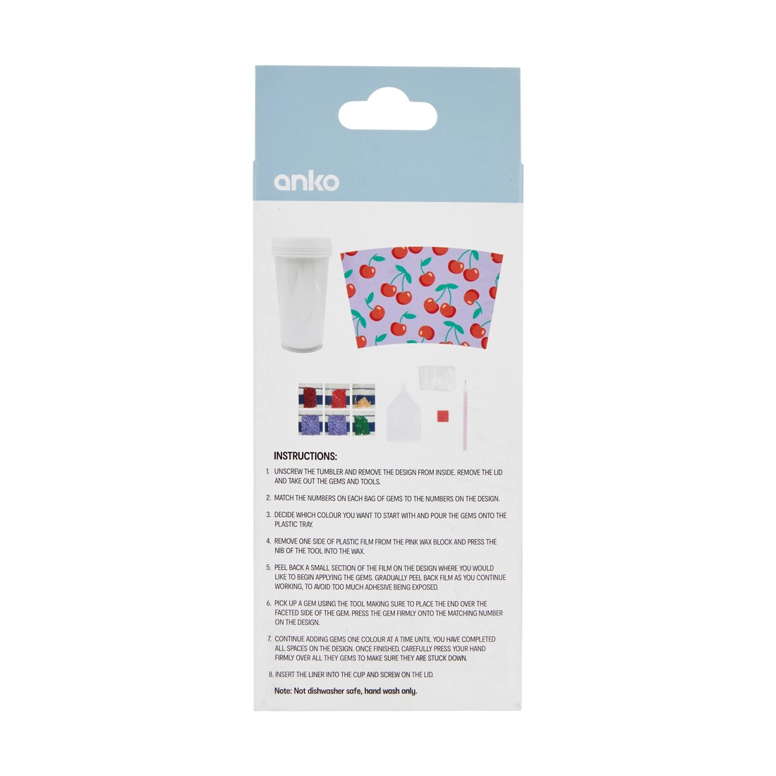 3 Sparkle Gem Art Plastic Tumbler - Cherry, 3 of 3