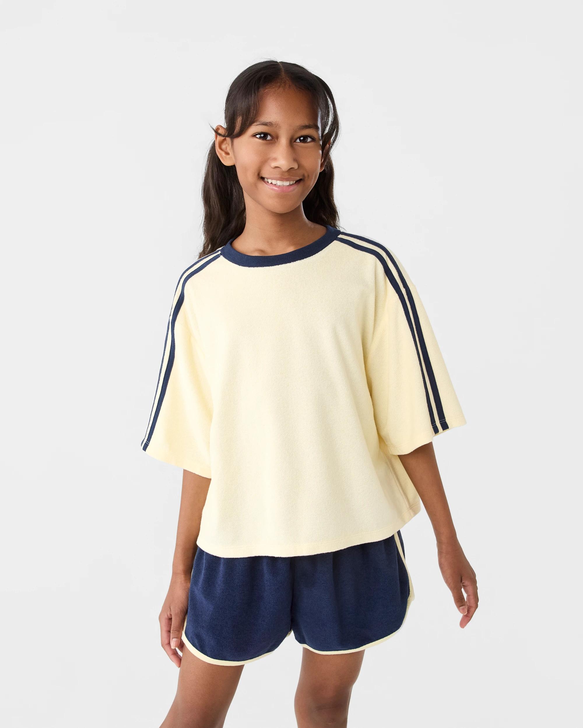 1 Short Sleeve Terry Set Dress Navy, 1 of 8