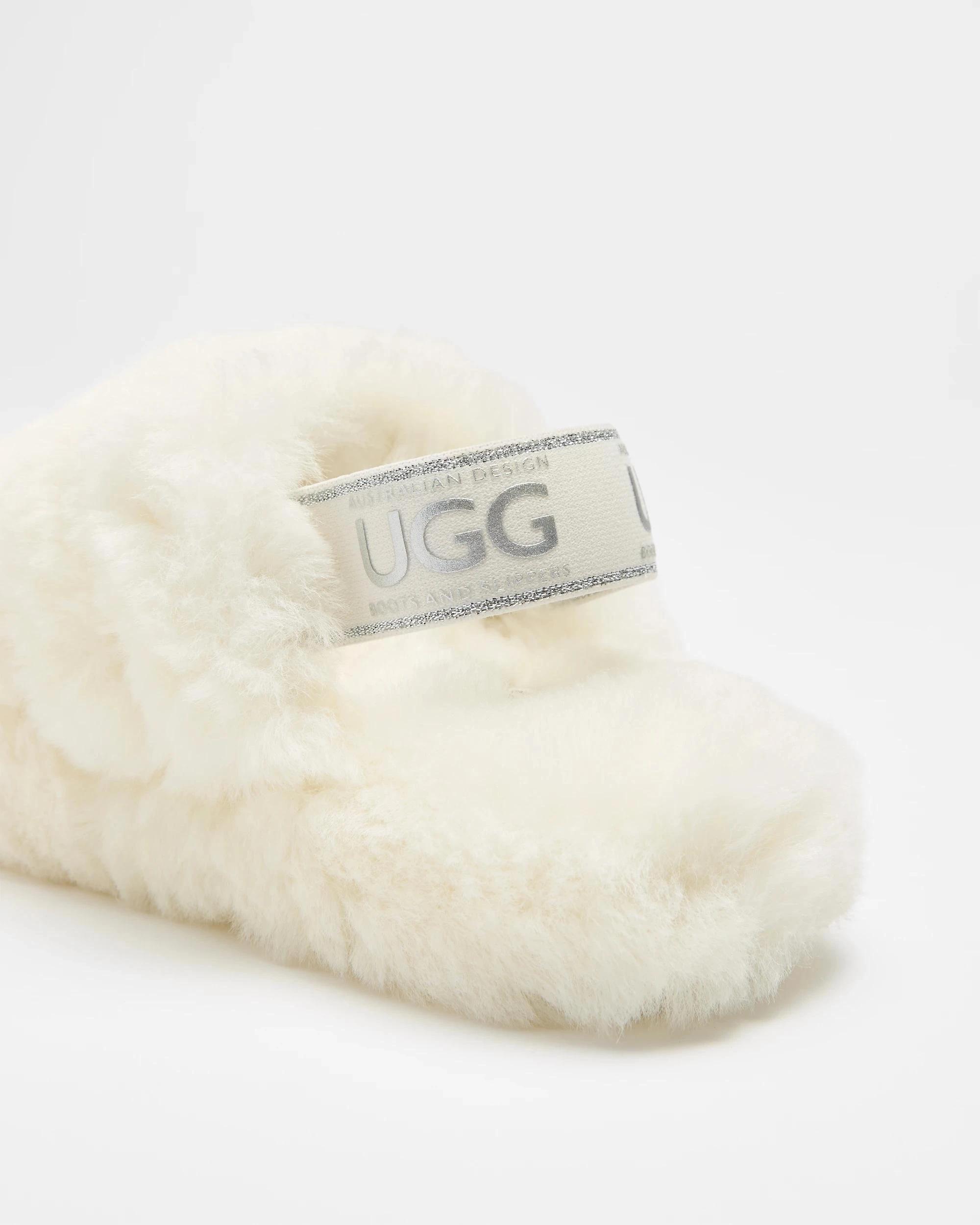 2 Australian Design Ugg Boots and Slippers Womens Genuine Sheepskin Sling Back Slipper IVORY, 2 of 3